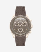 Brown Vertech Rubber strap for Omega X Swatch MoonSwatch Mission On Earth Desert, attached to the watch