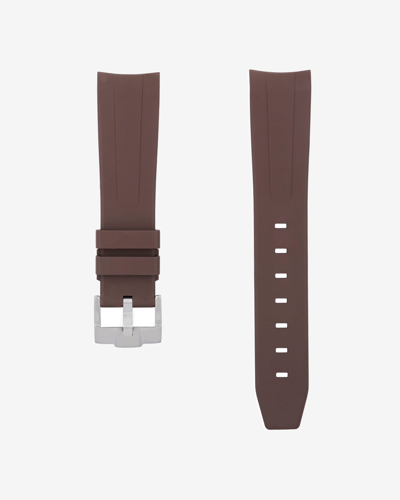 Brown FKM Rubber Strap for Omega Speedmaster product image with white background