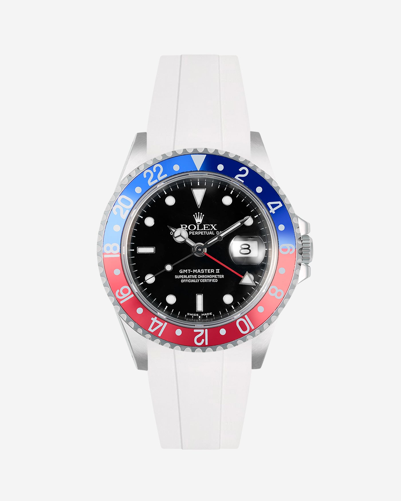 Wristbuddys Wristbuddy Klockarmband klockband rubberstrap rubber strap black svart black buckle clasp integrated premium rubber rubber straps integrated Watch Strap watch band klockarmband uhrenband uhranarmband Rolex GMT Master 2 II 16710 pepsi blue red 116710 FKM vulcanized strap