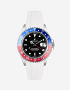 Wristbuddys Wristbuddy Klockarmband klockband rubberstrap rubber strap black svart black buckle clasp integrated premium rubber rubber straps integrated Watch Strap watch band klockarmband uhrenband uhranarmband Rolex GMT Master 2 II 16710 pepsi blue red 116710 FKM vulcanized strap