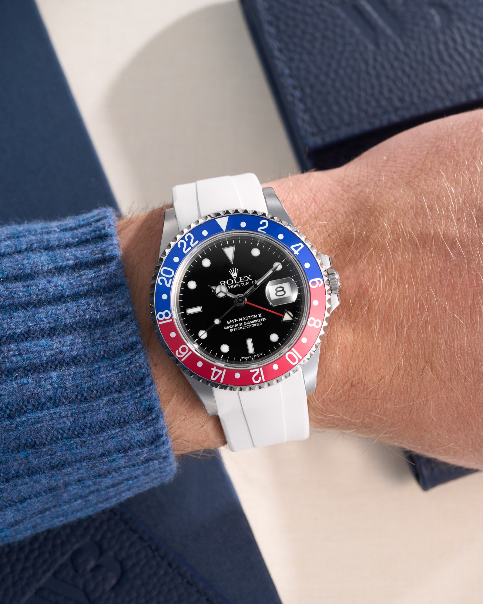 Wristbuddys Wristbuddy Klockarmband klockband rubberstrap rubber strap black svart black buckle clasp integrated premium rubber rubber straps integrated Watch Strap watch band klockarmband uhrenband uhranarmband Rolex GMT Master 2 II 16710 pepsi blue red 116710 FKM vulcanized strap