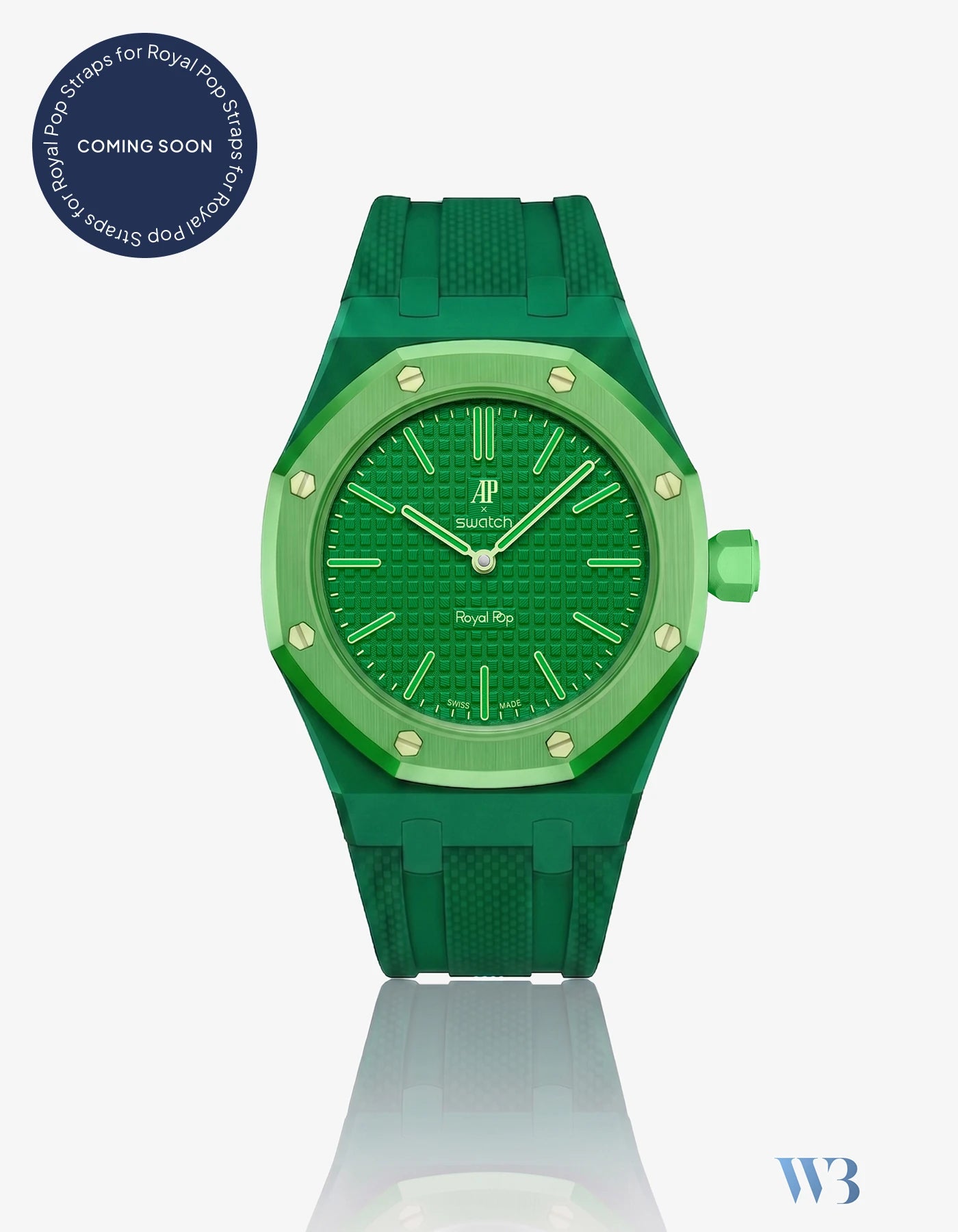 Rubber Strap For AP x Swatch Royal Pop Green Eight image