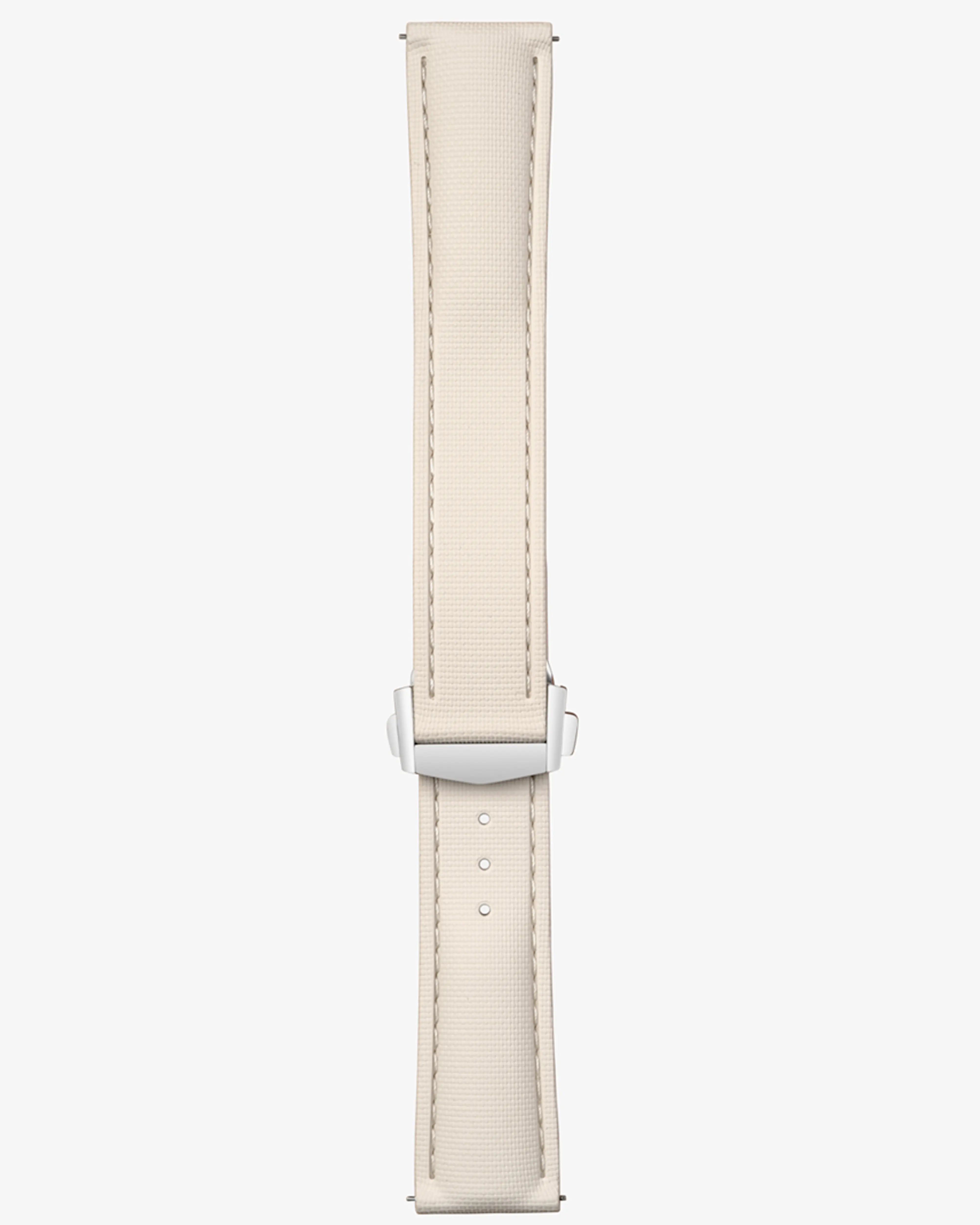 Beige Sailcloth FKM Rubber Strap With Deployant Clasp, product image