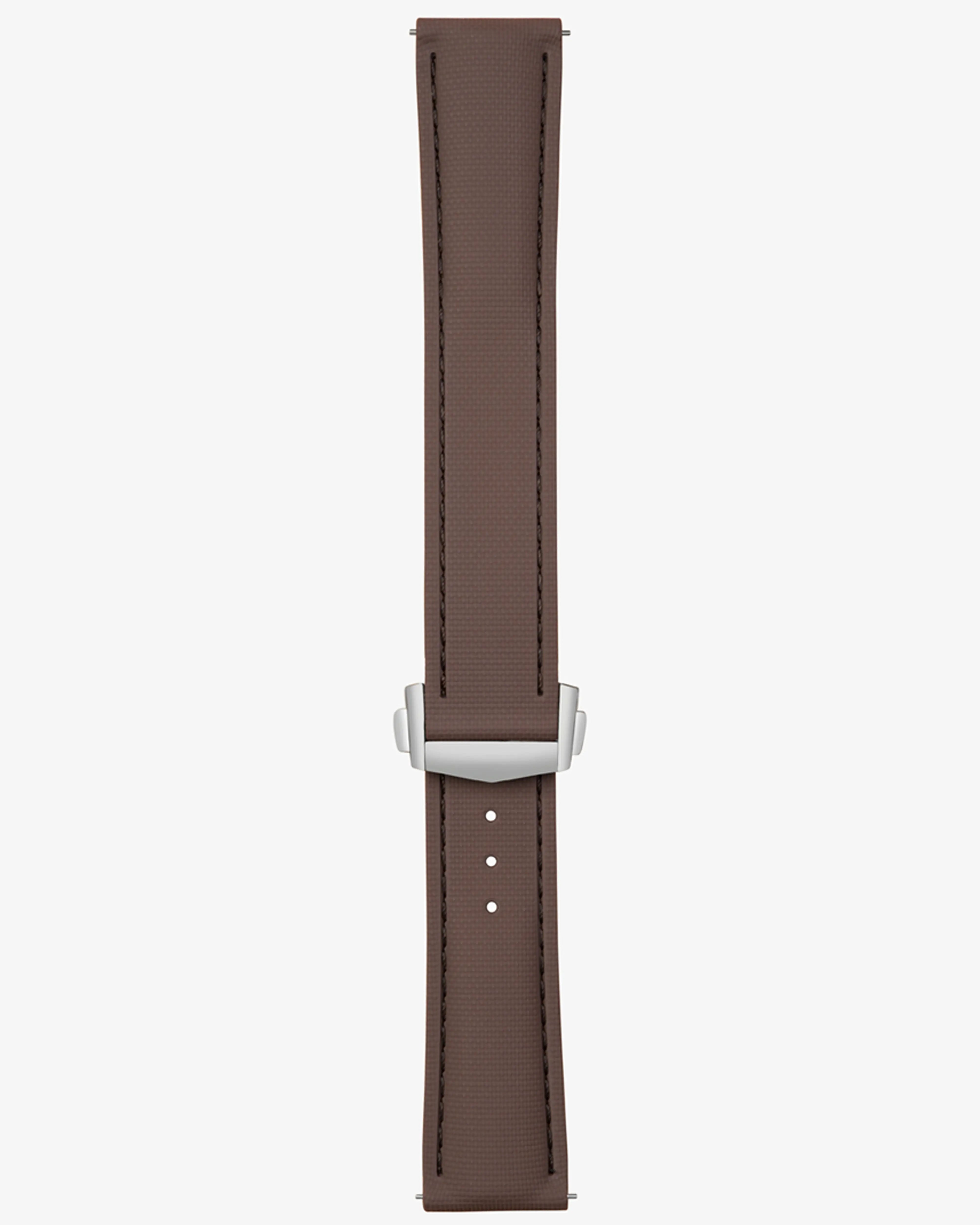 Brown Sailcloth FKM Rubber Strap With Deployant Clasp, product image