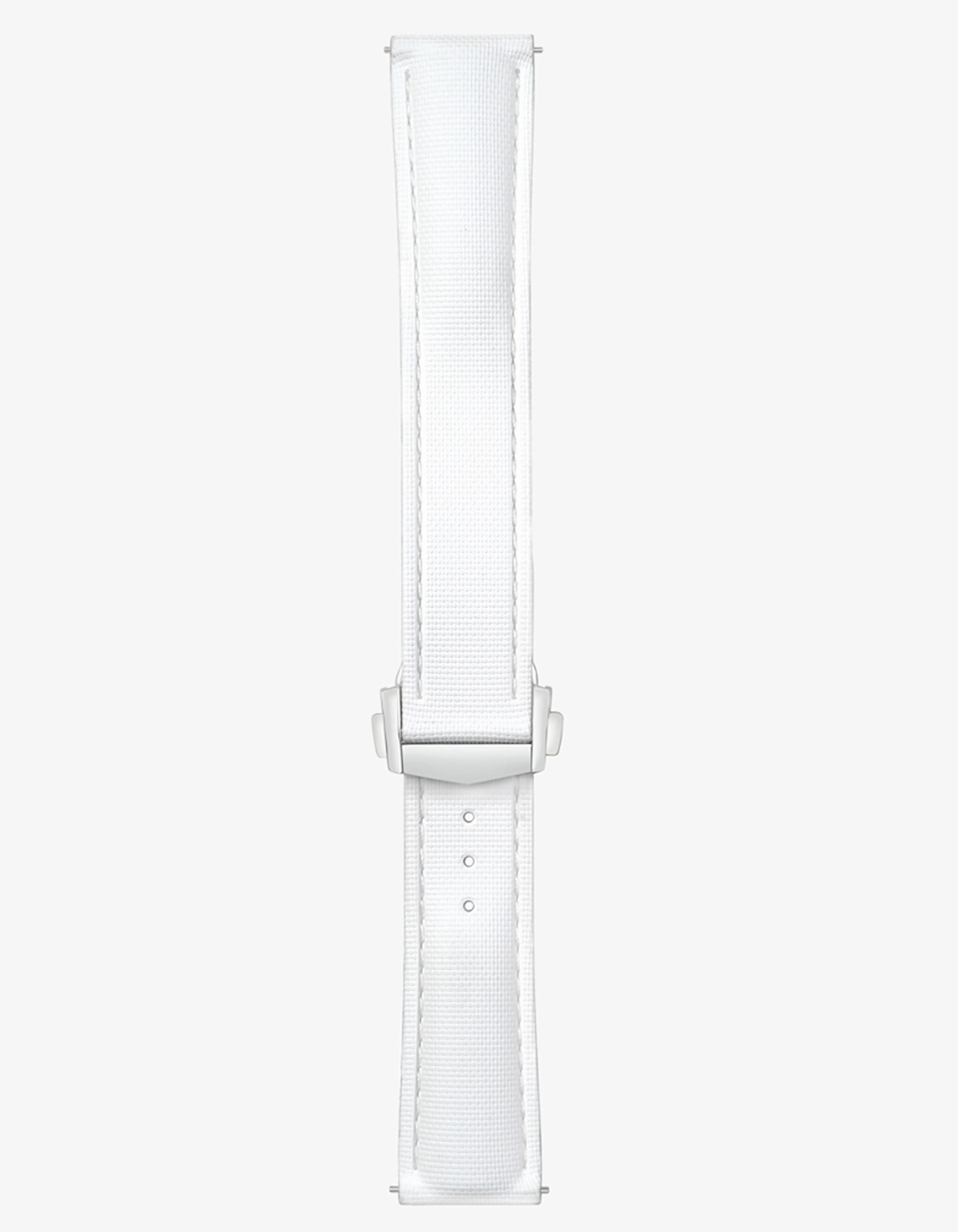 White Sailcloth FKM Rubber Strap With Deployant Clasp, product image