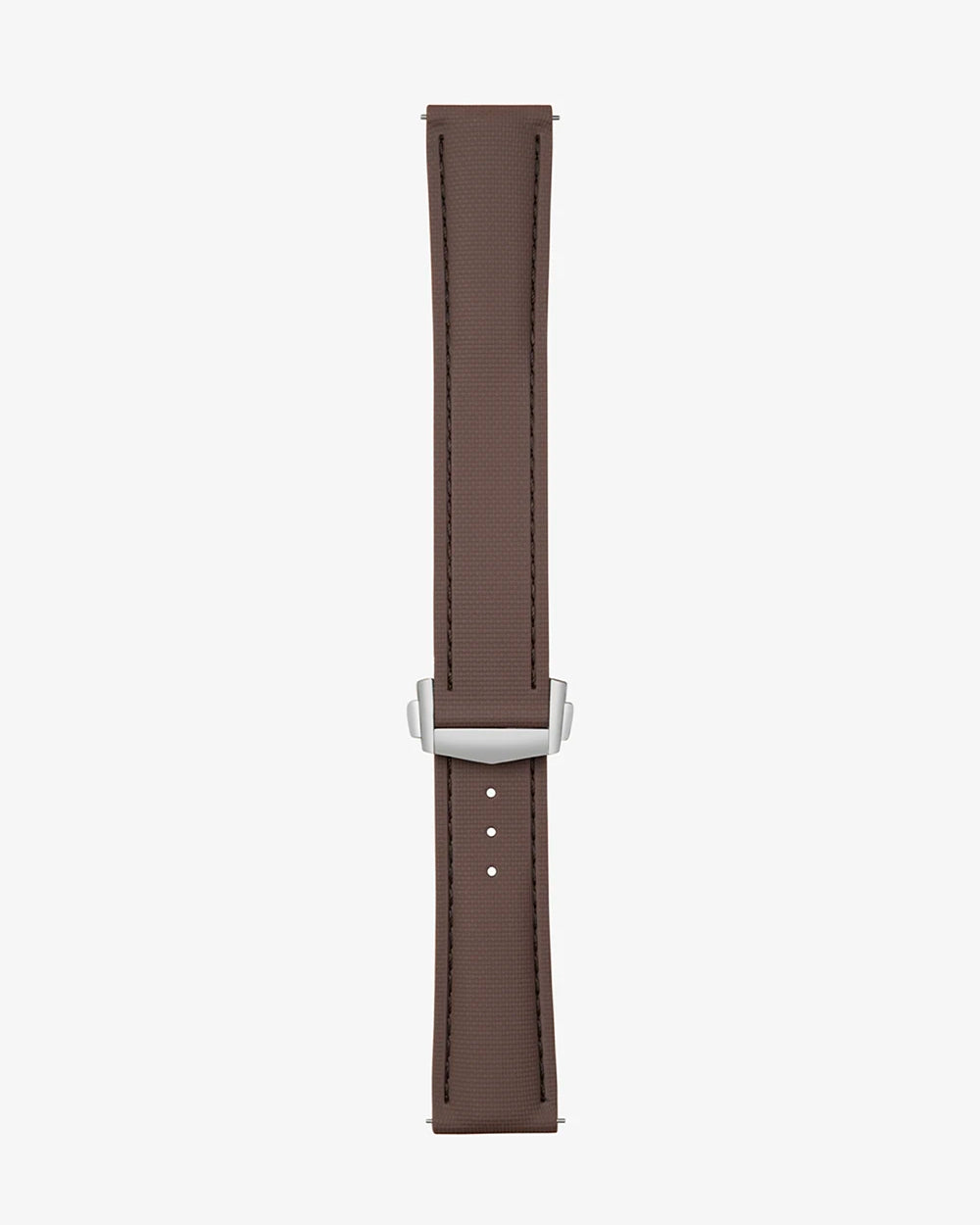 Brown Sailcloth FKM Rubber Strap With Deployant Clasp, product image
