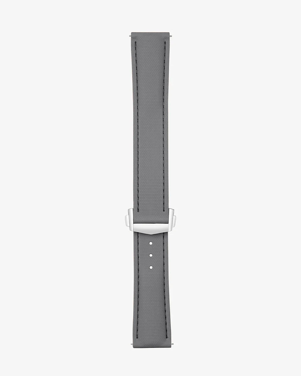 Grey Sailcloth FKM Rubber Strap With Deployant Clasp