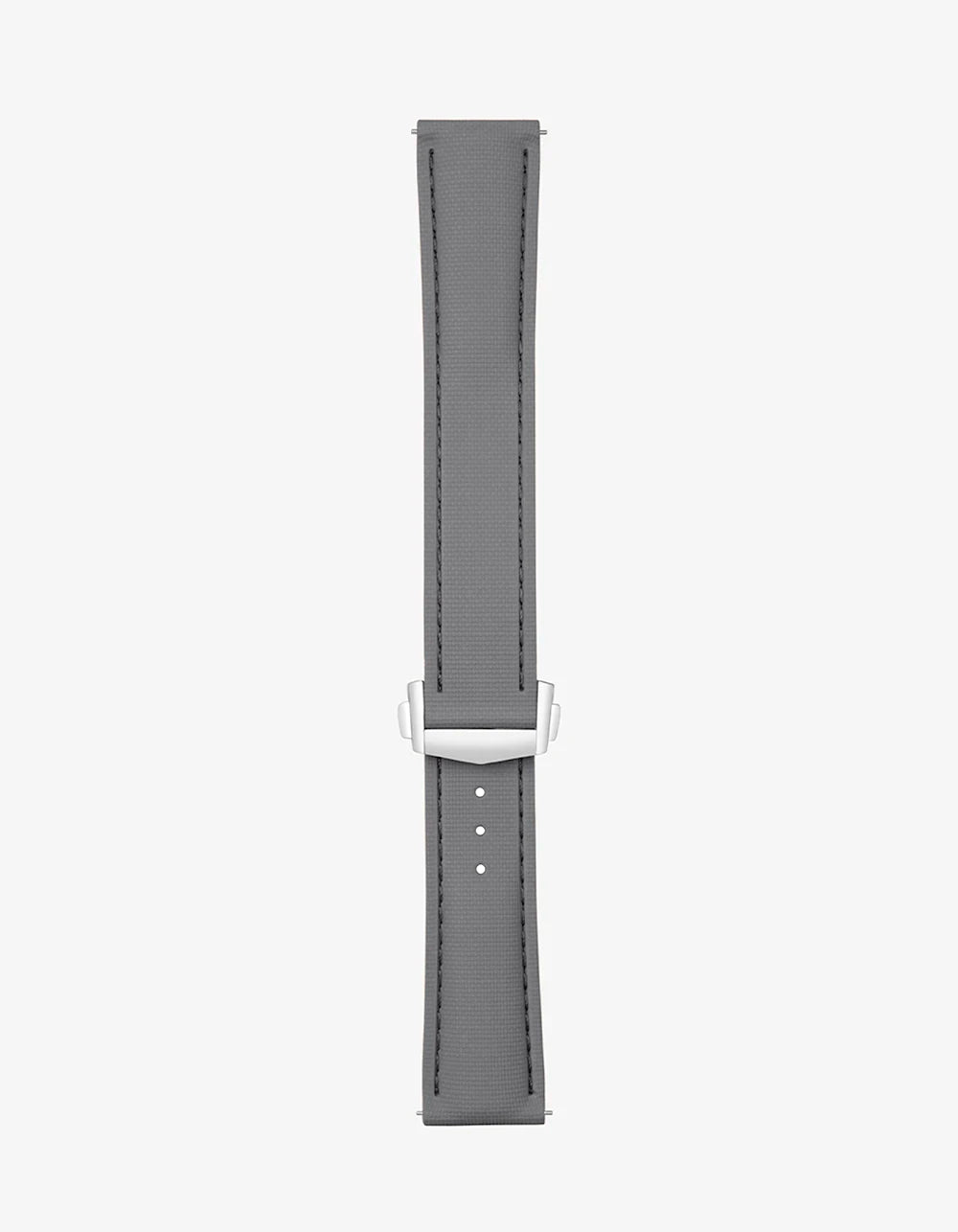Grey Sailcloth FKM Rubber Strap With Deployant Clasp