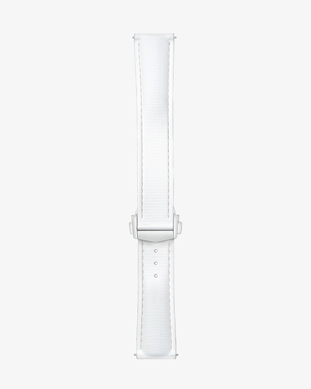 White Sailcloth FKM Rubber Strap With Deployant Clasp, product image