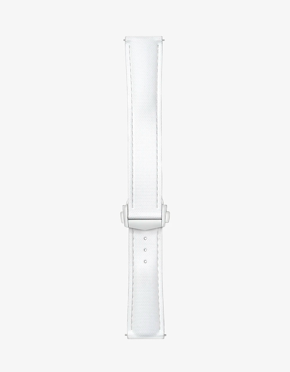 White Sailcloth FKM Rubber Strap With Deployant Clasp, product image