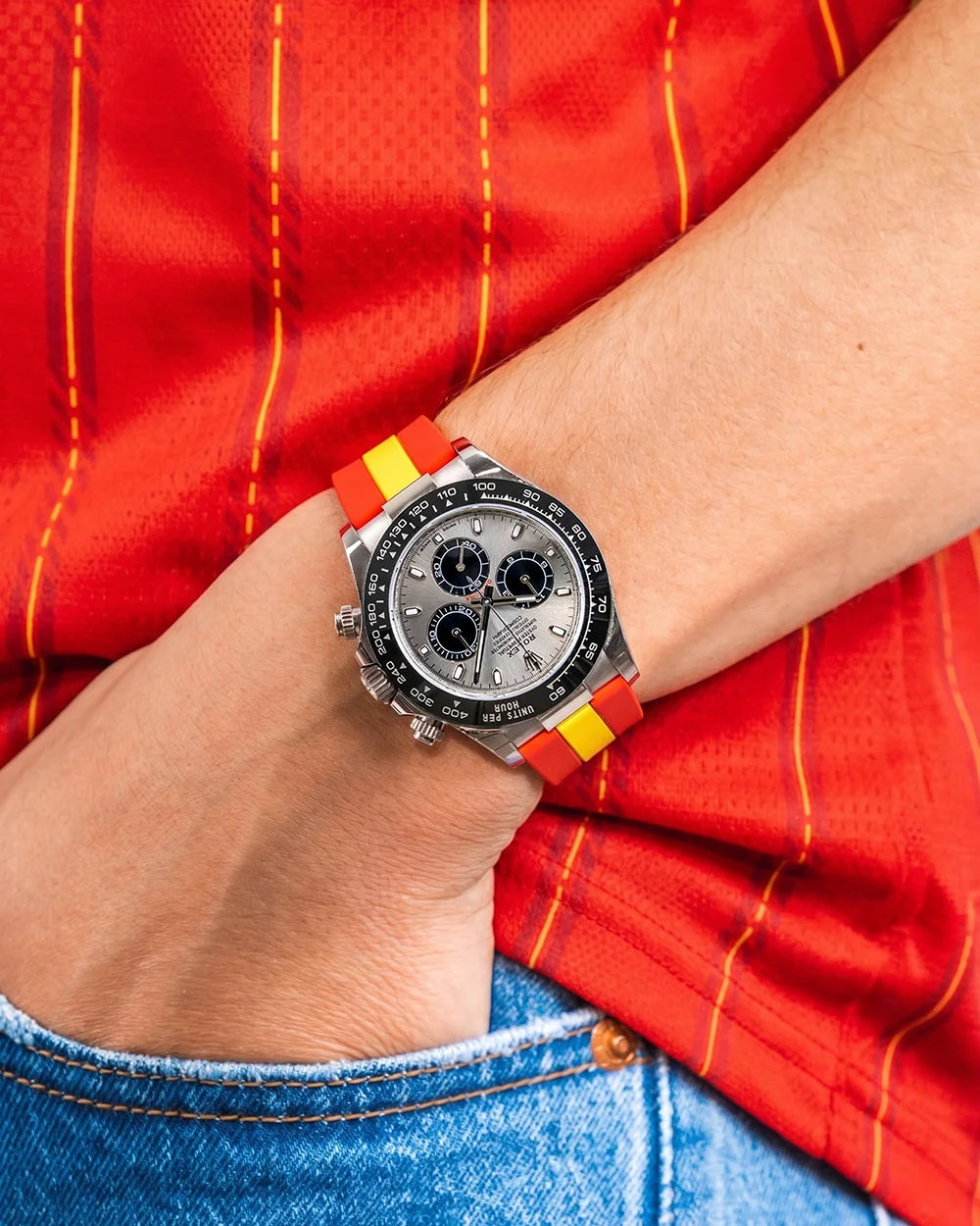 Spain Flag Watch Strap football wrist shot