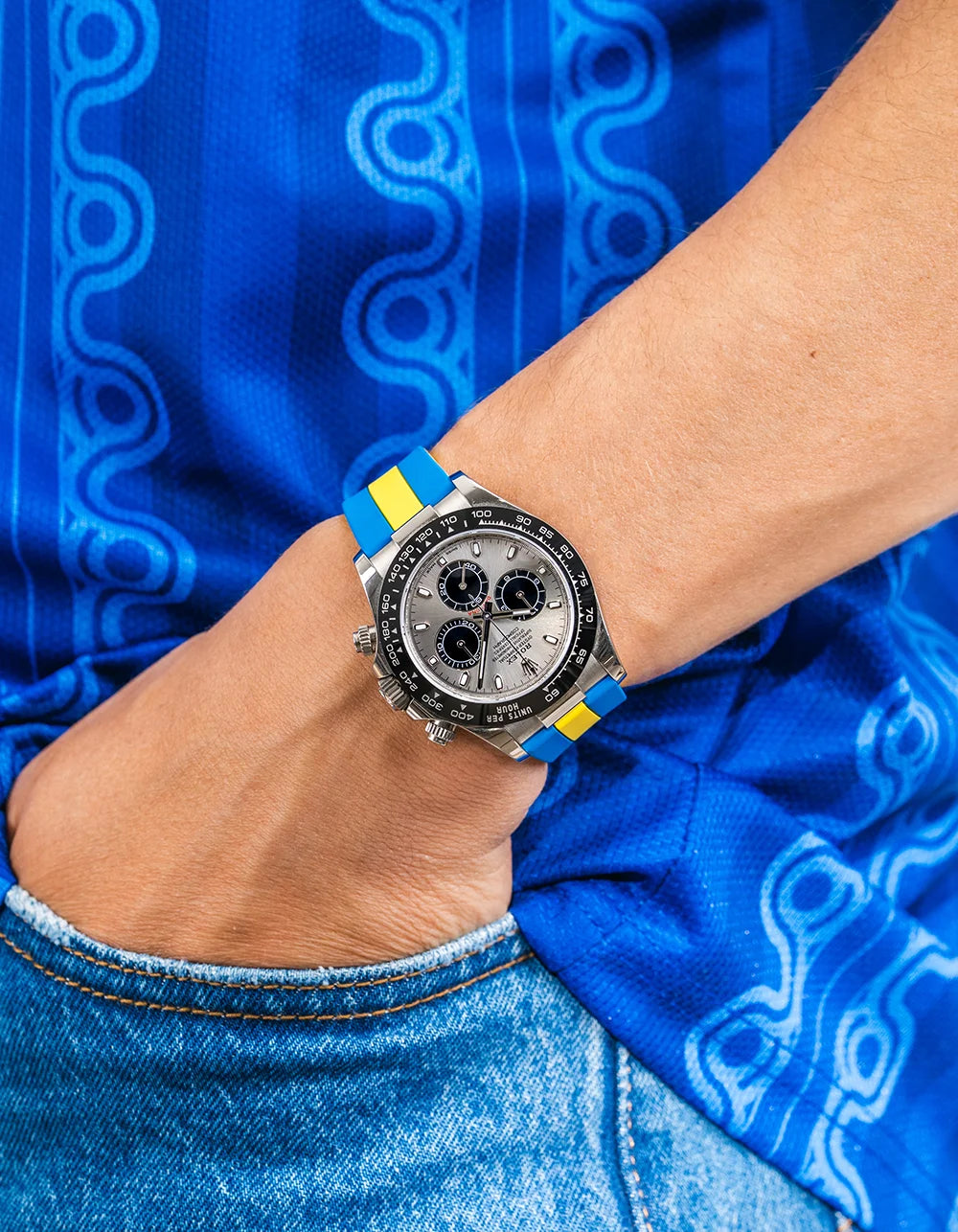 Sweden Flag Watch Strap football wrist shot