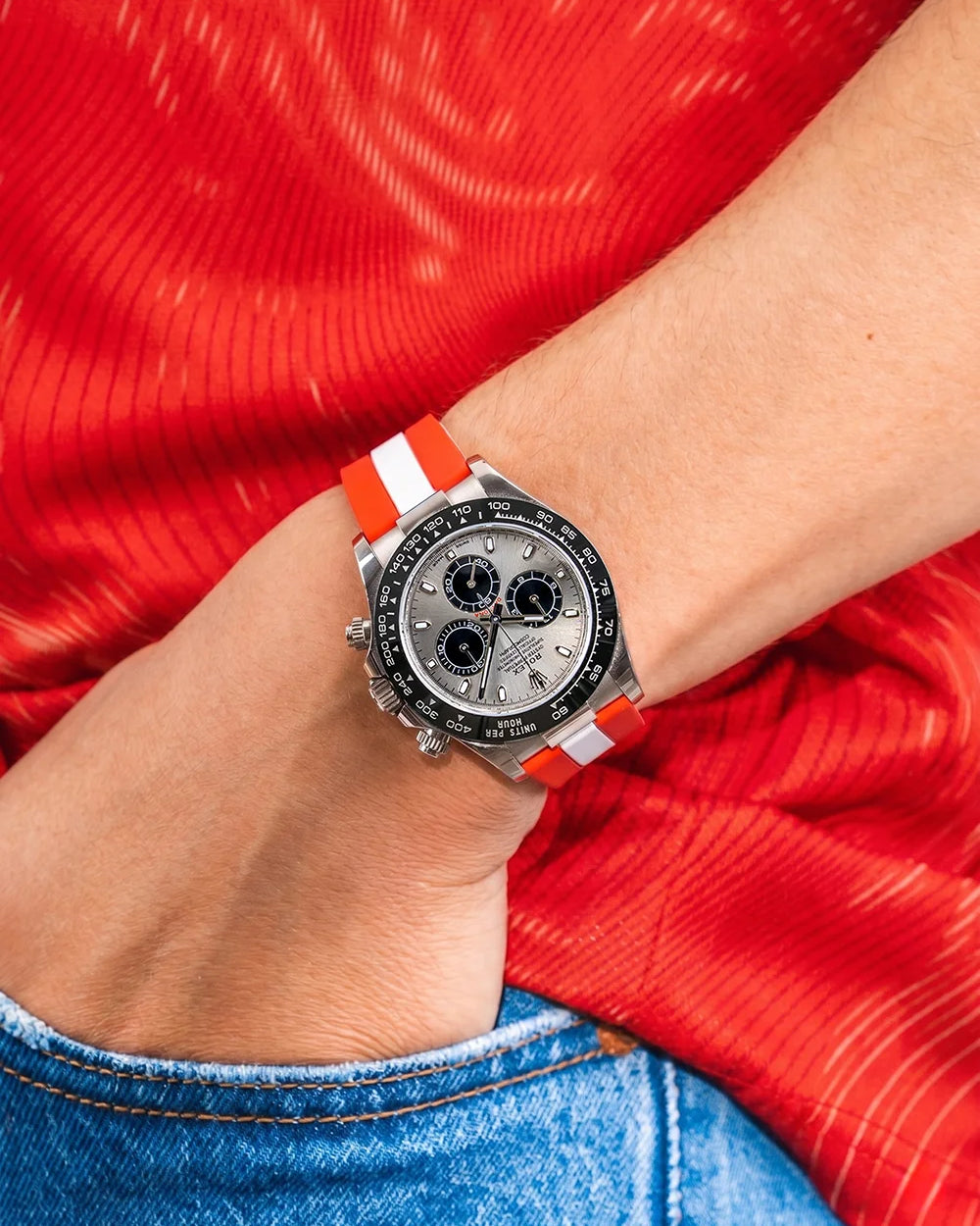 Switzerland Flag Watch Strap football wrist shot