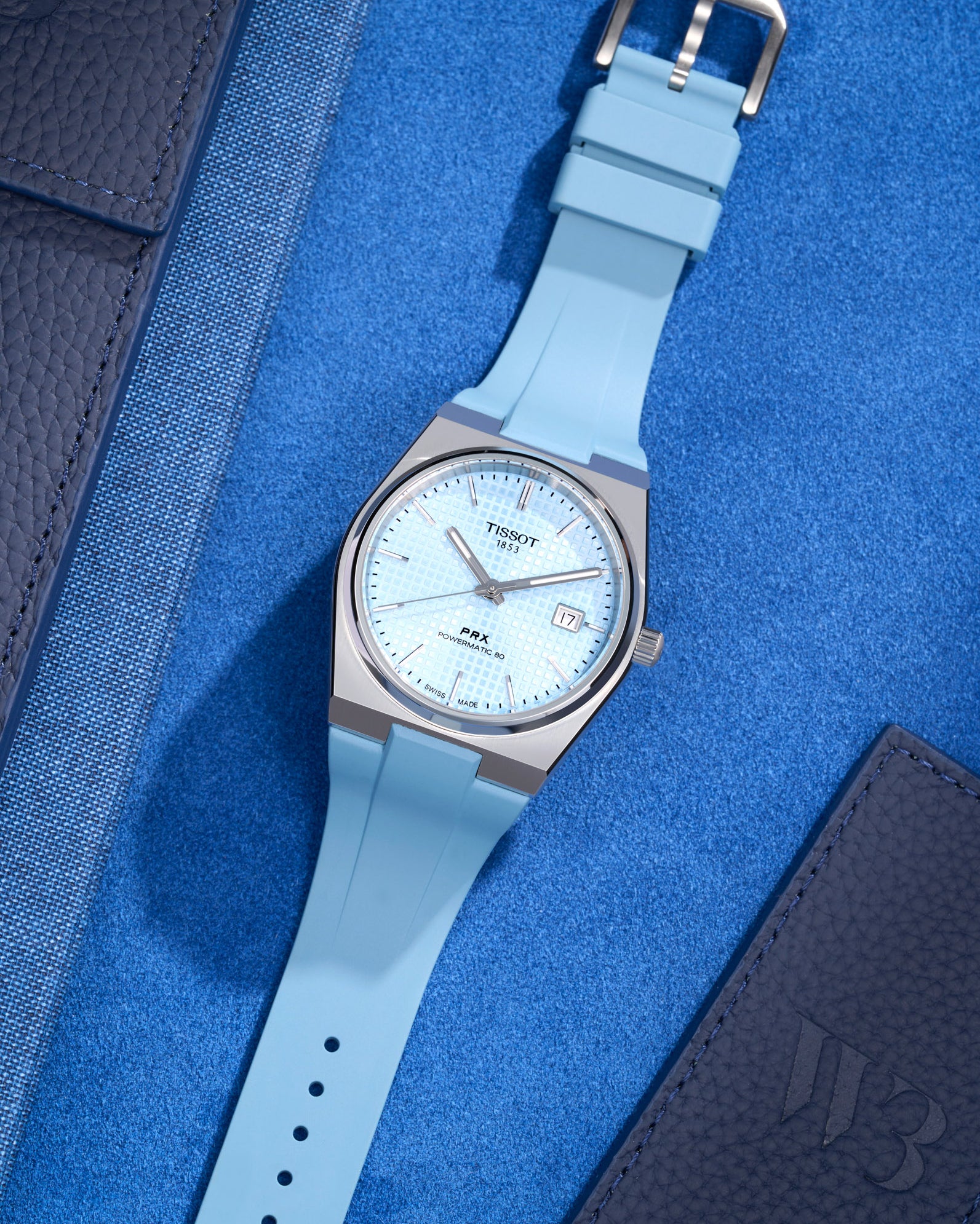 tissot prx straps powermatic 80 rubber perfect fit straps for tissot prx replacement Bracelet alternatives Aftermarket bands Custom straps Wristband choices Rubber band collection upgrades High-quality bands Watch accessories Strap Watchband 40mm T137.407.11.051.00 automatic ice blue isblå isblau best watch under 1000 USD