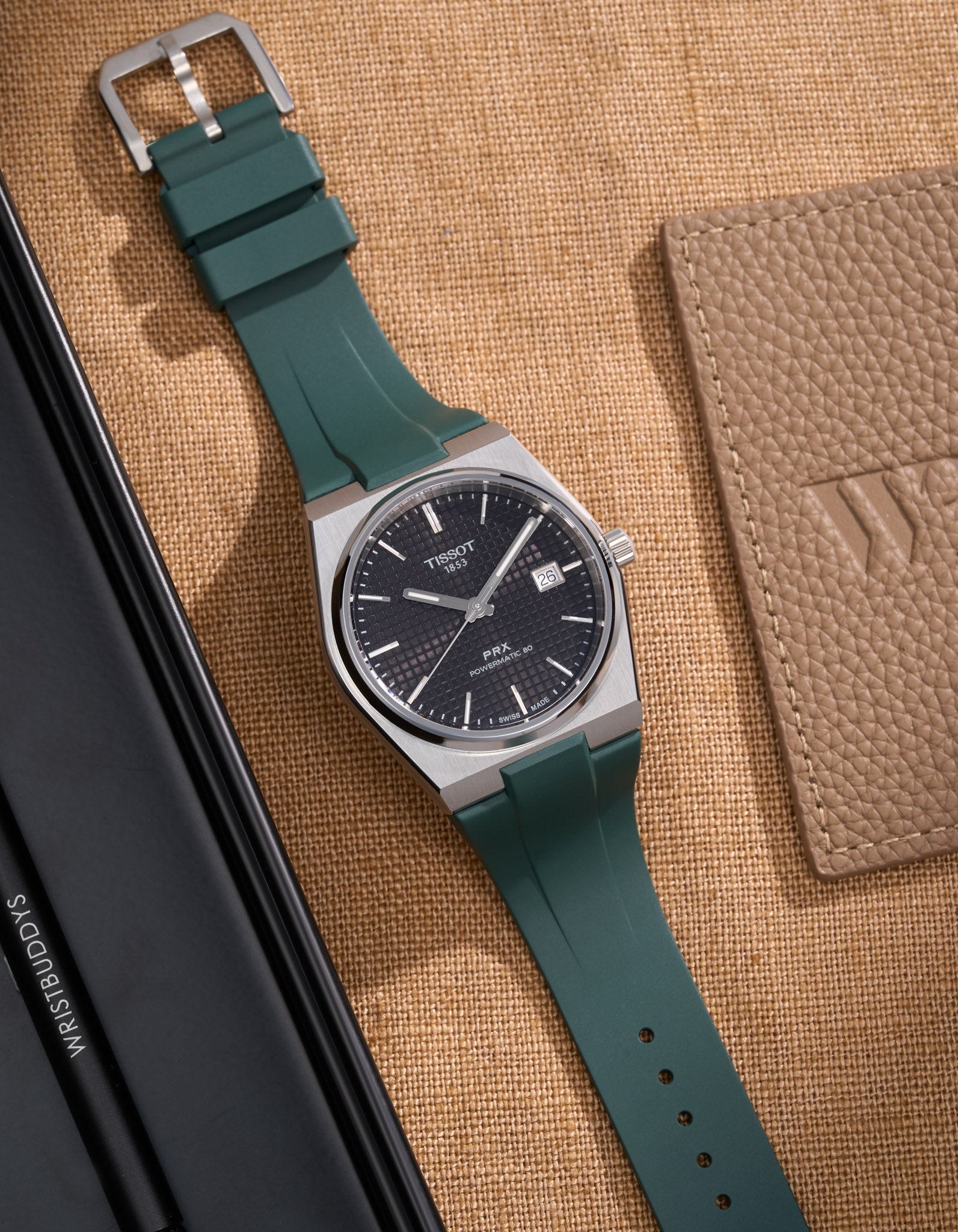 tissot prx straps powermatic 80 rubber perfect fit straps for tissot prx replacement Bracelet alternatives Aftermarket bands Custom straps Wristband choices Rubber band collection upgrades High-quality bands Watch accessories Strap Watchband green grön grun