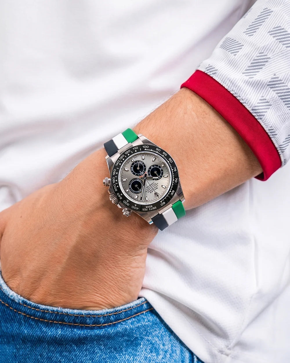 UAE Flag Watch Strap football wrist shot