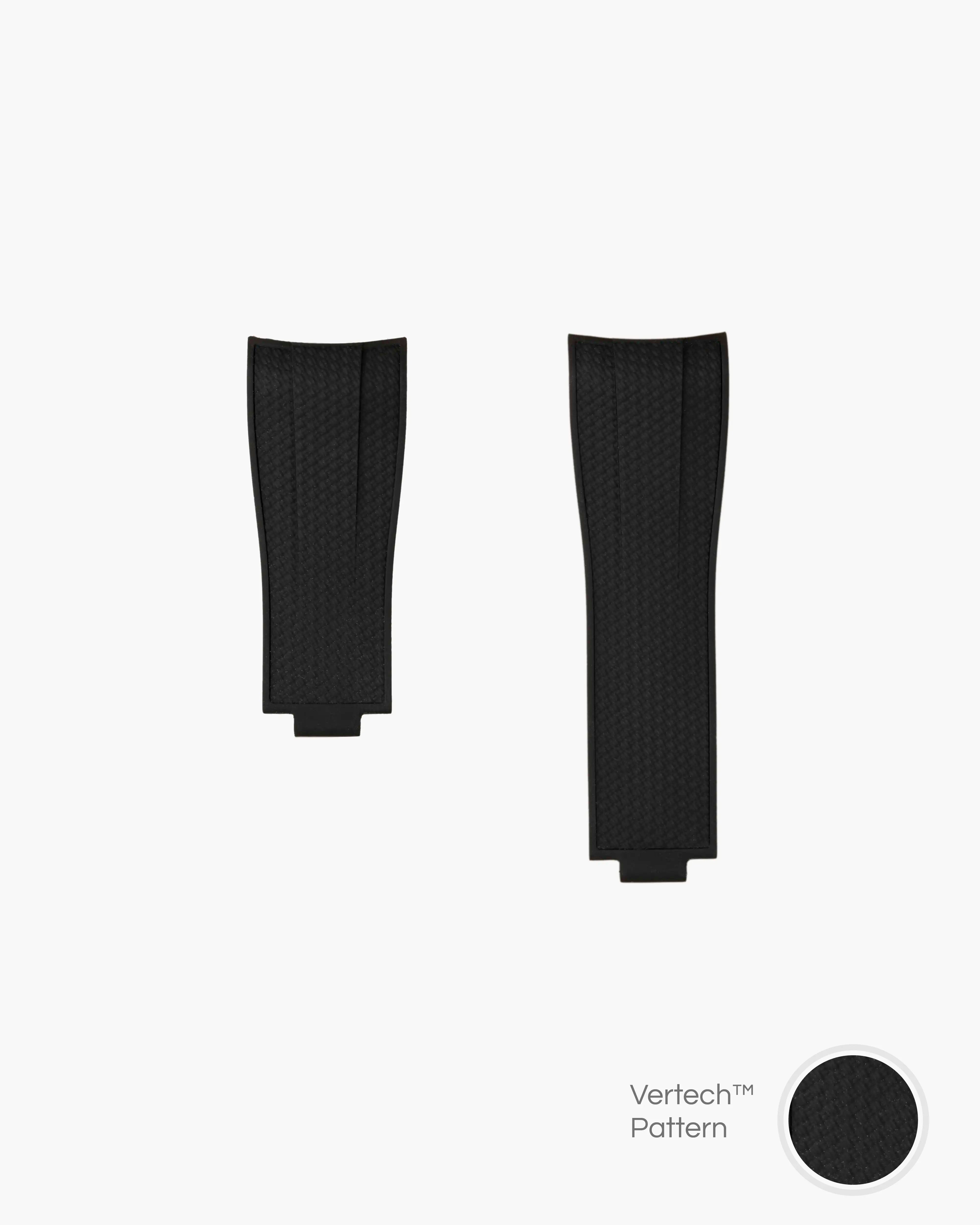 Black Vertech FKM Rubber Strap Integrated with Original Clasp - Rolex Explorer 216570 product image white background