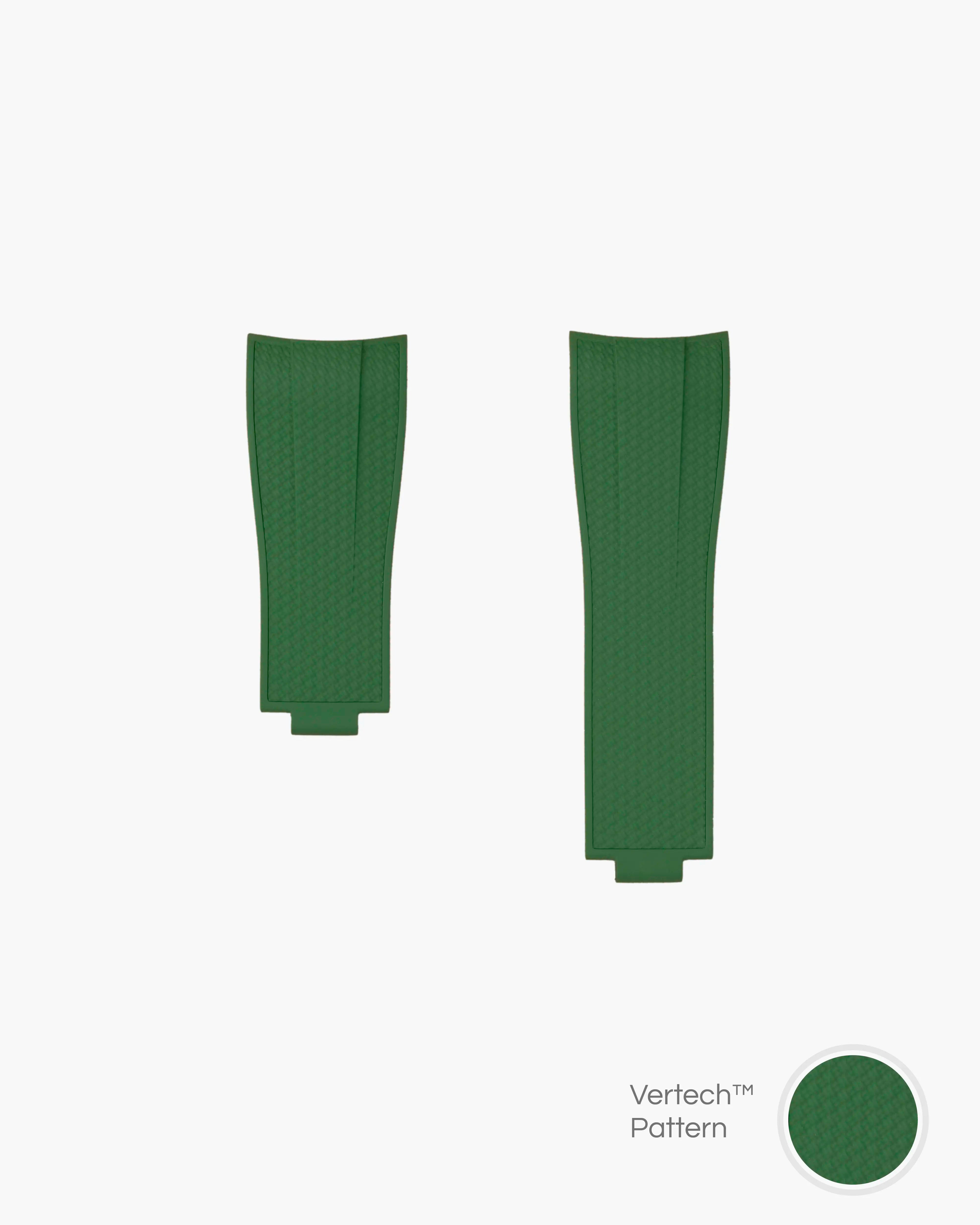 Green Vertech FKM Rubber Strap Integrated with Original Clasp - Rolex Explorer 216570 product image white background
