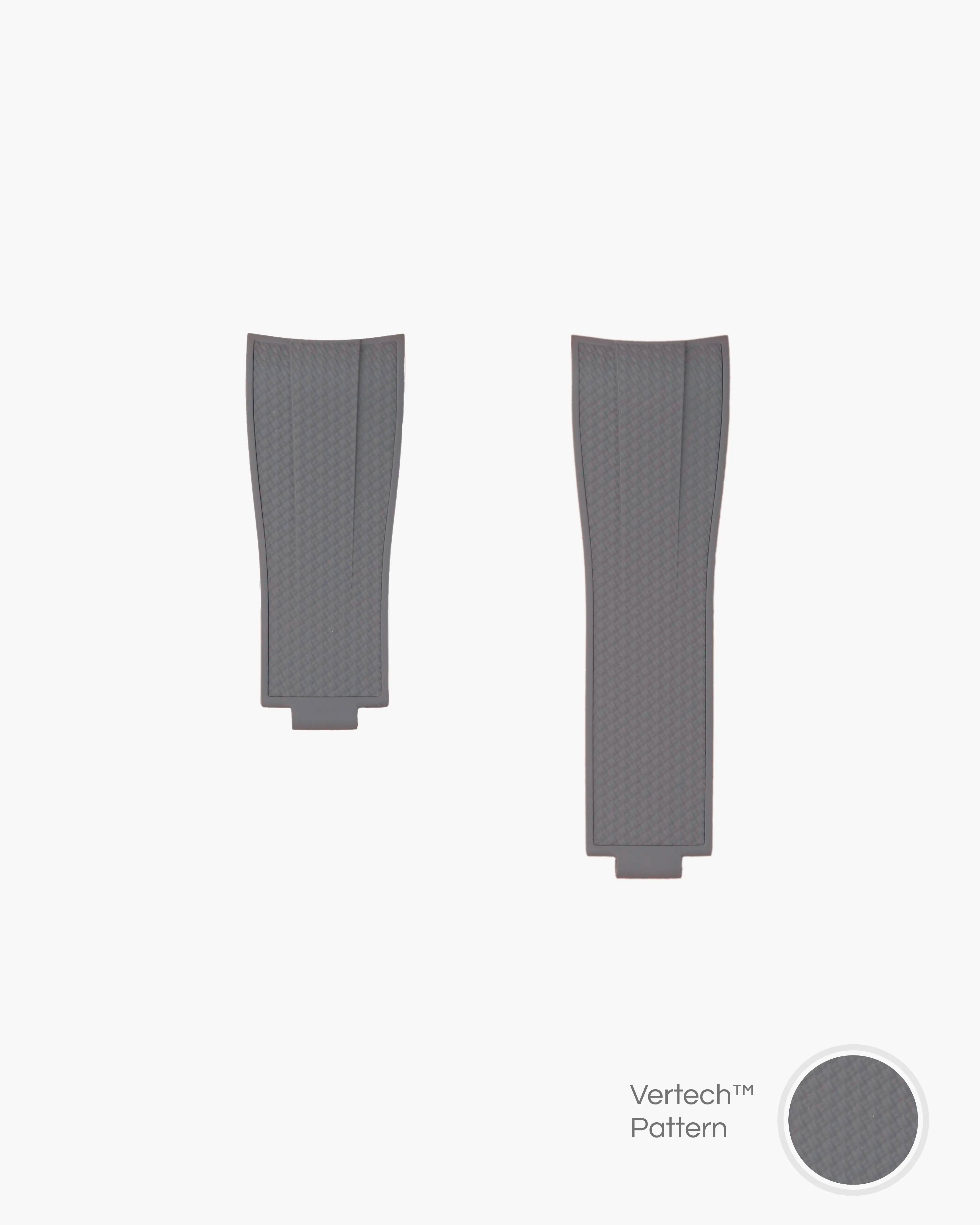 FKM Rubber Strap Integrated with Original Clasp - Rolex Explorer 216570 in grey vertech product image white background