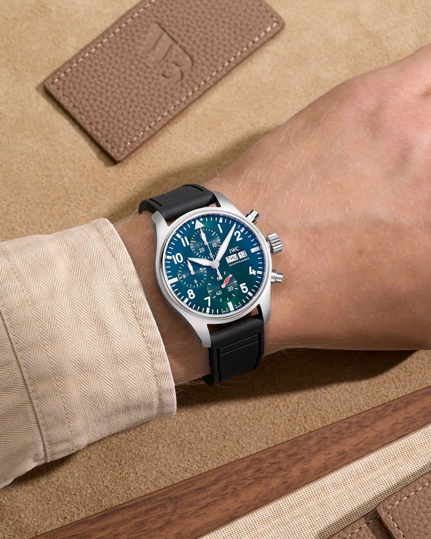 IWC rubber strap on wrist – stylish and comfortable watch band for everyday wear