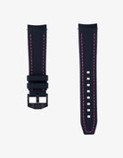 Black rubber strap on Omega x Swatch MoonSwatch Mission to the Pink Moonphase