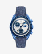 Blue Denim leather strap mounted on Omega x Swatch MoonSwatch Mission to the Super Blue Moonphase – product image