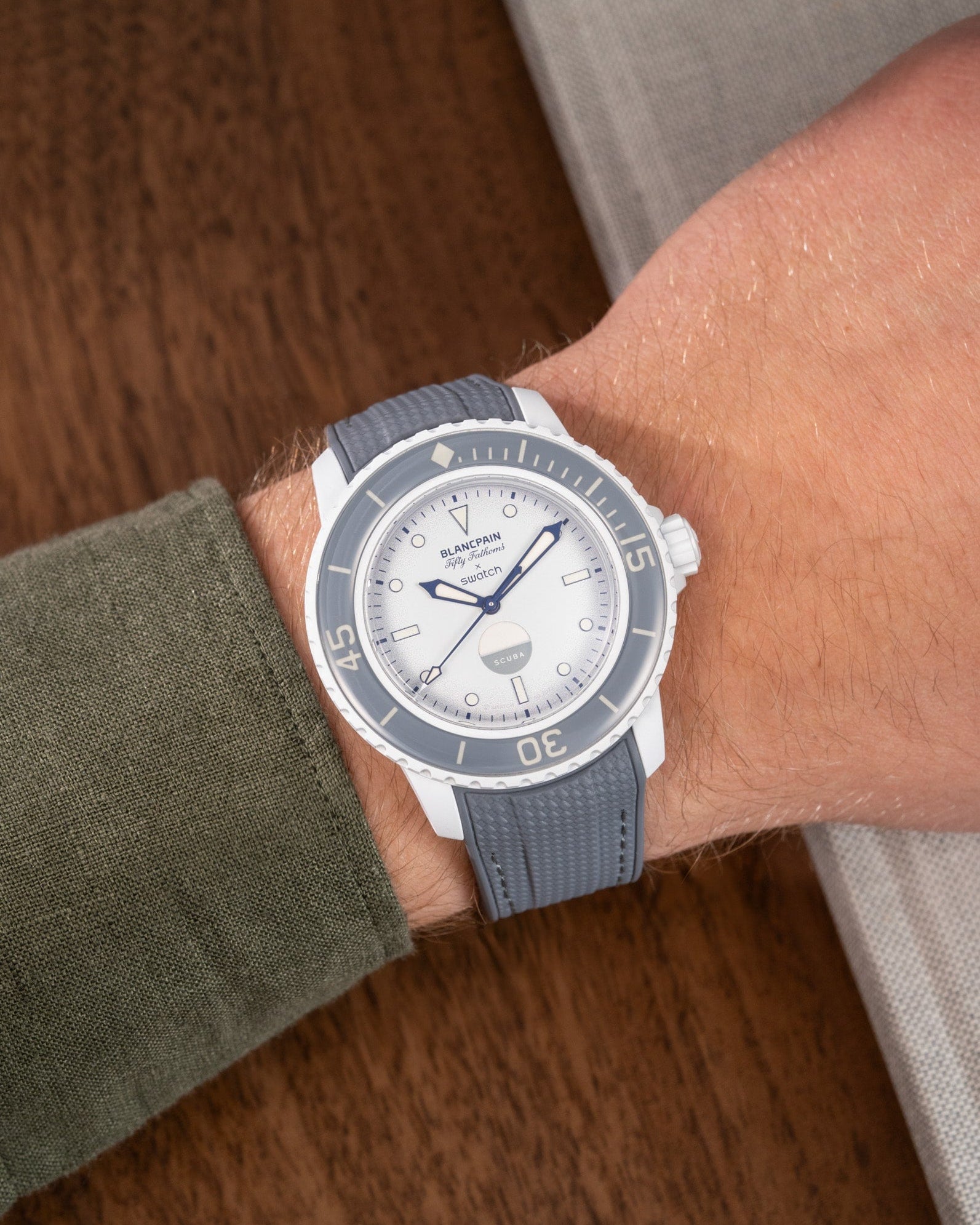 Blancpain X Swatch Bioceramic Scuba FIFTY FATHOMS rubber watch strap, Antarctic Ocean 22mm, white, watchstrap, watch strap weiß, Uhrenarmband, Armbanduhrband bianco, cinturino orologio, cinturino, blanc, bracelet de montre,vit, klockarmband, armbandsurband, hvid, urrem, rem wristbuddys wristbuddies wristbuddy wrist buddys