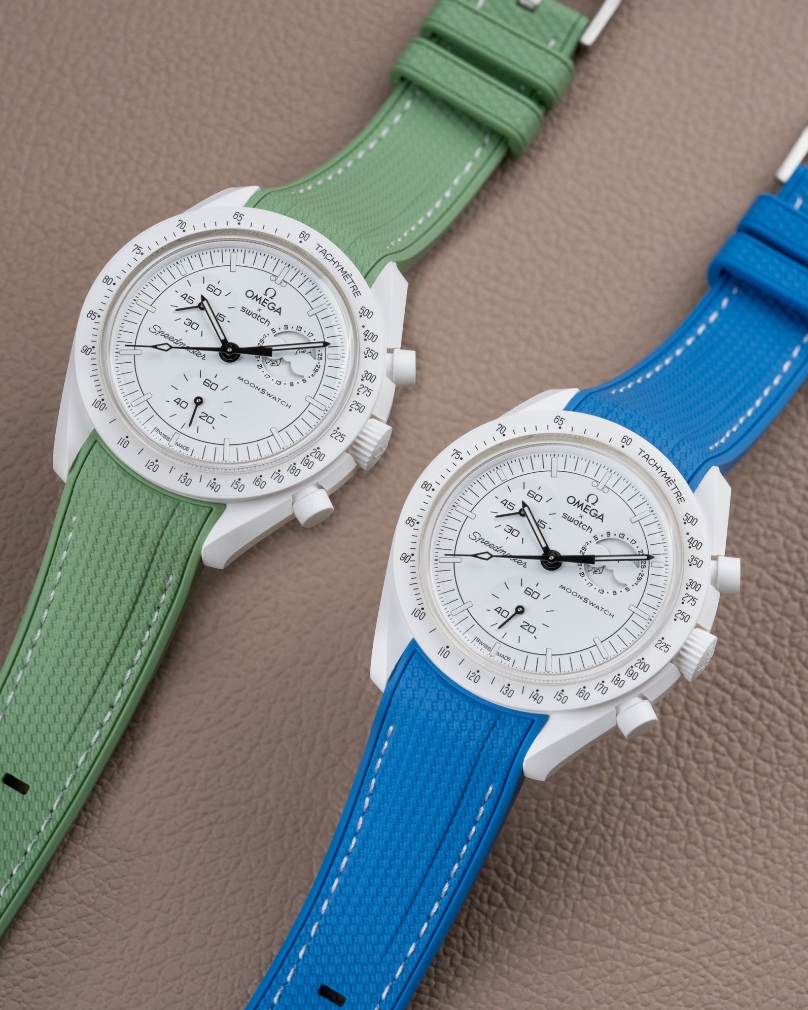 Omega X Swatch MoonSwatch Mission to Jupiter Moonwatch Speedmaster Professional Wristbuddys Wristbuddy Klockarmband klockband rubberstrap rubber strap horus black svart Mission to Mercury, mission to moon, moonswatches moonwatch best rubber intergrated mission to earth mint green