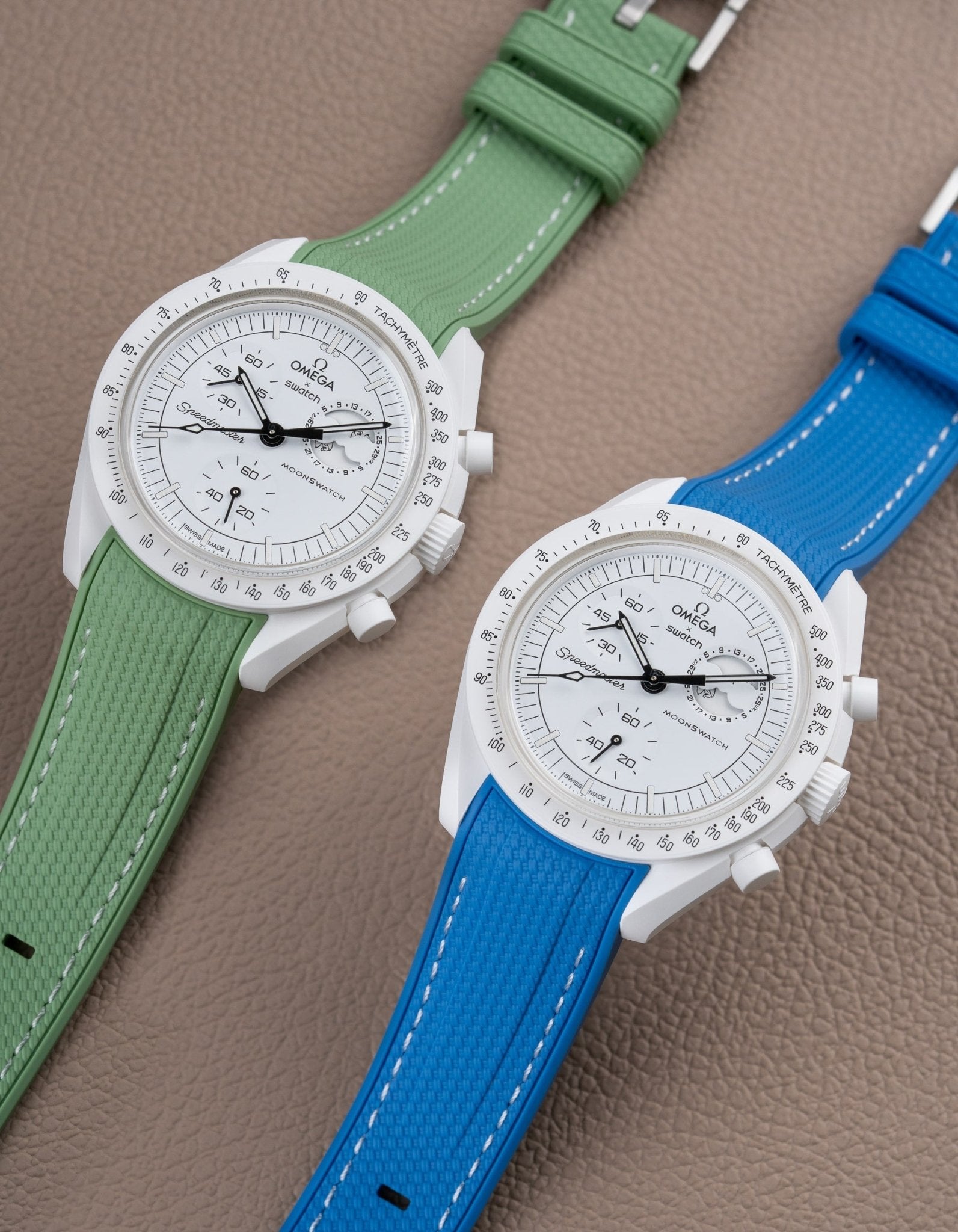 Omega X Swatch MoonSwatch Mission to Jupiter Moonwatch Speedmaster Professional Wristbuddys Wristbuddy Klockarmband klockband rubberstrap rubber strap horus black svart Mission to Mercury, mission to moon, moonswatches moonwatch best rubber intergrated mission to earth mint green