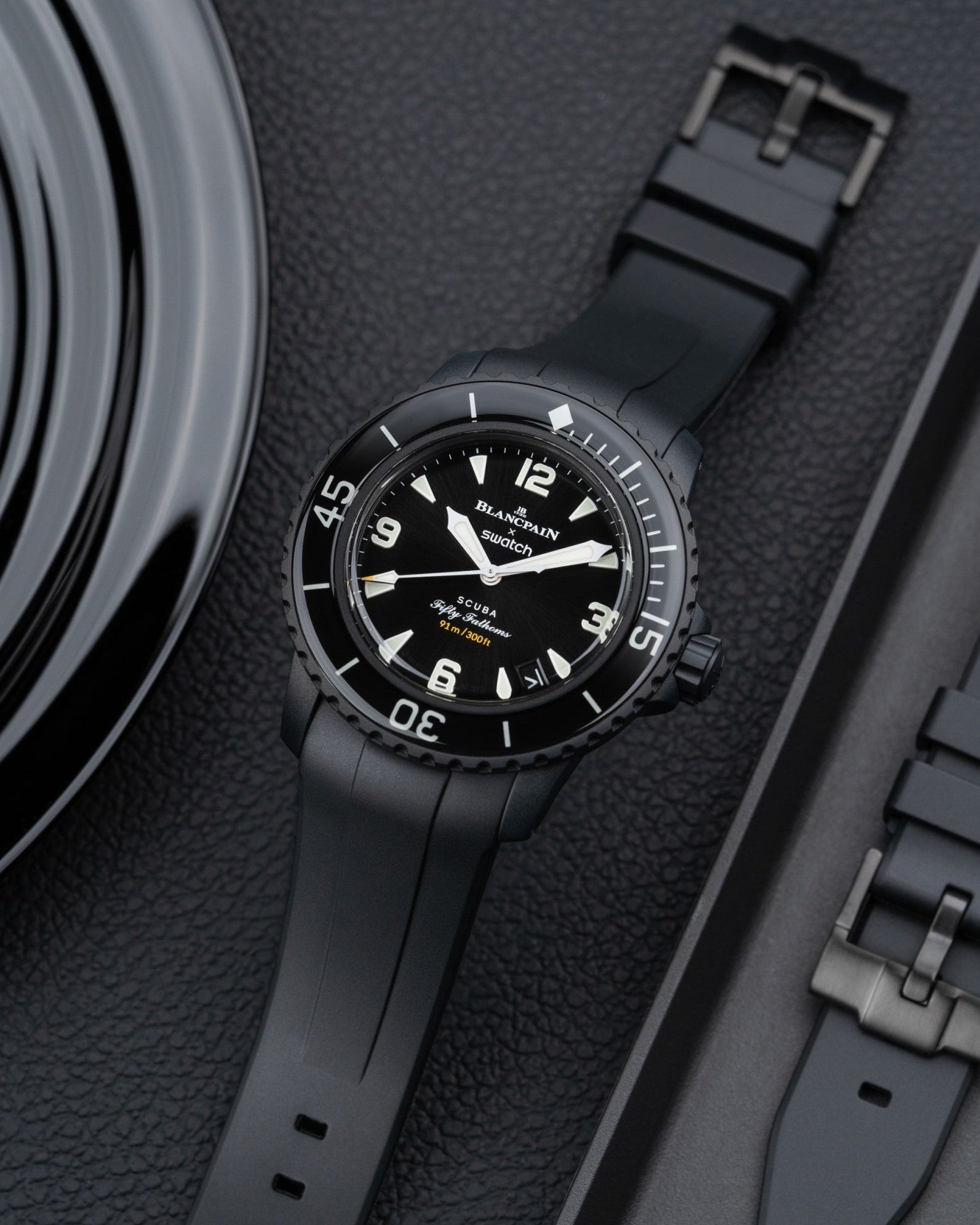 Blancpain X Swatch Bioceramic Scuba FIFTY FATHOMS rubber watch strap, ANTARTIC OCEAN Pacific Ocean Atlantic Ocean Indian Ocean Arctic Ocean, 22mm, black,, watchstrap, watch strap,Schwarz Uhrenarmband, Armbanduhrband nero, cinturino orologio cinturino noir bracelet de montre, svart klockarmband armbandsurband,, sort, hvid, urrem, rem wristbuddys wristbuddies wristbuddy wrist buddys