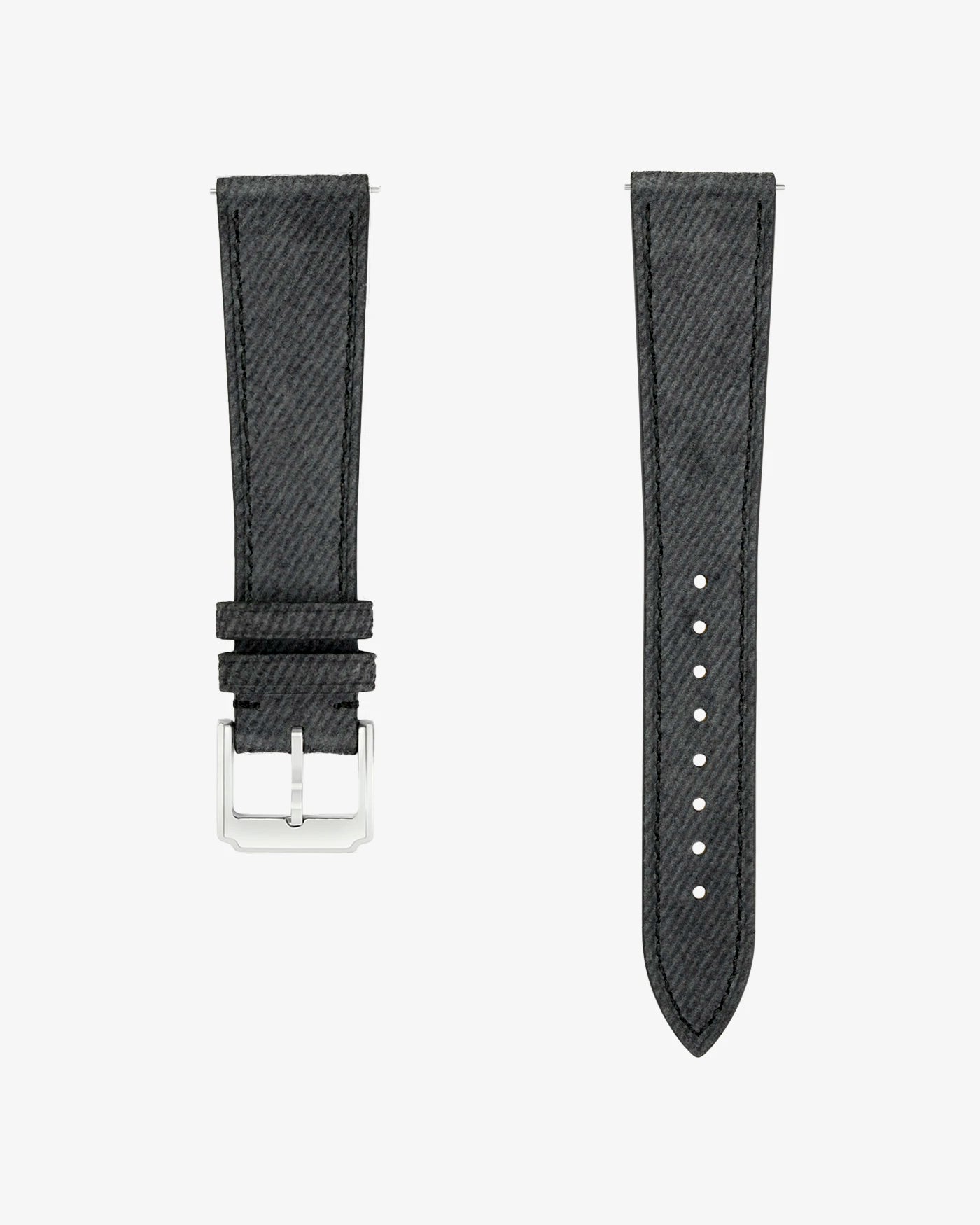 Dark grey denim watch strap from collection 18mm–21mm