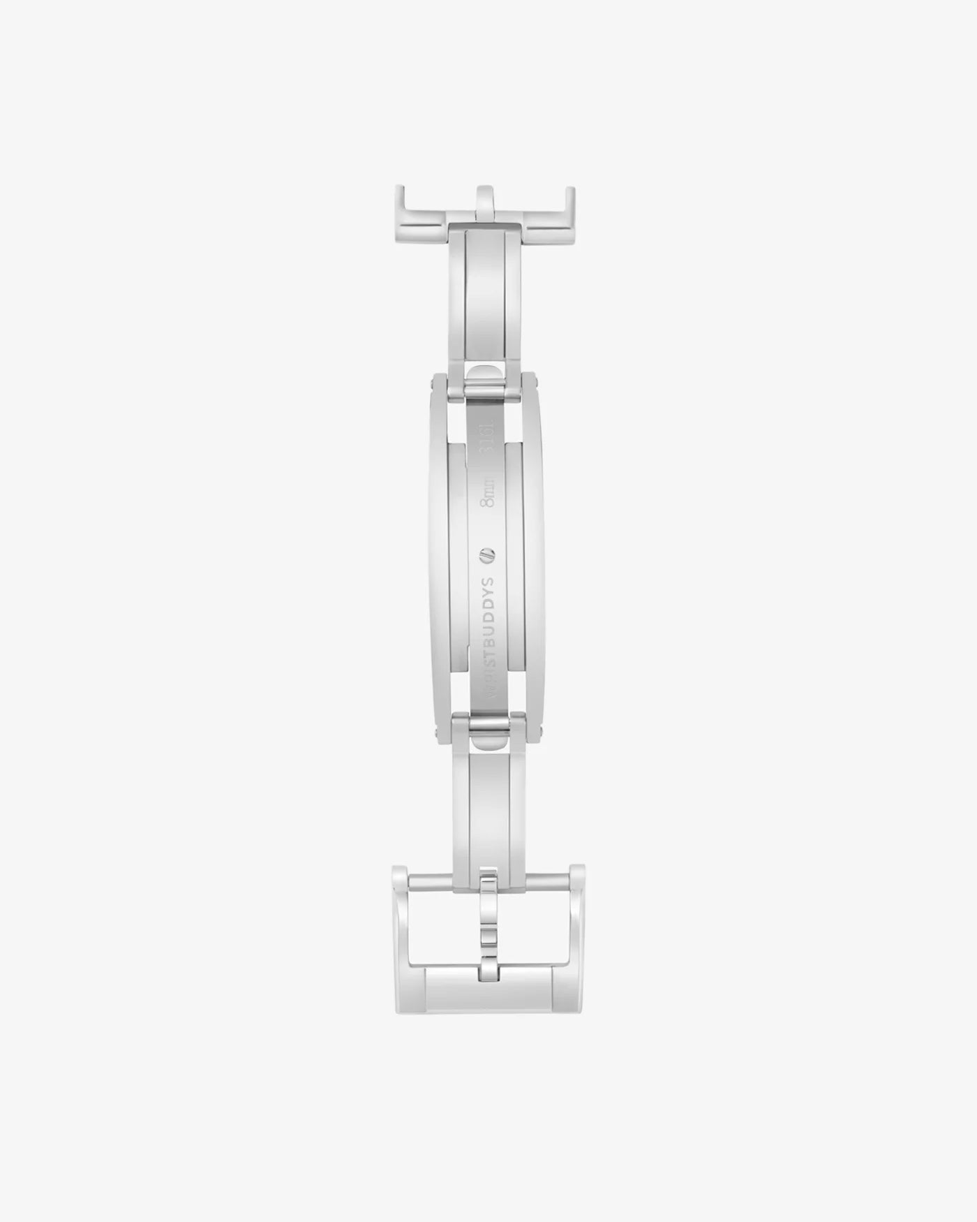 Deployant clasp in stainless steel for leather watch straps – open top view