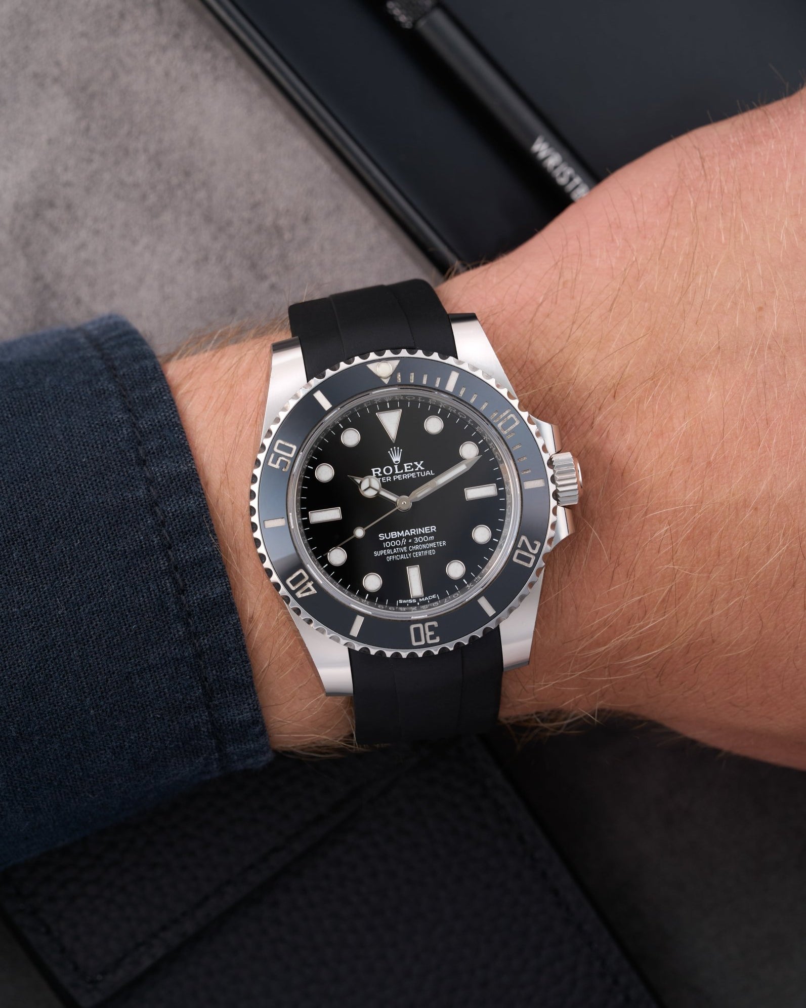 Wristbuddys Wristbuddy Klockarmband klockband rubberstrap rubber strap horus black svart black buckle clasp integrated premium rubber Rolex Submariner 16610, Rolex Submariner 116610, Rolex Submariner 14060, Rolex Submariner 114060 uhrenband rubber straps integrated