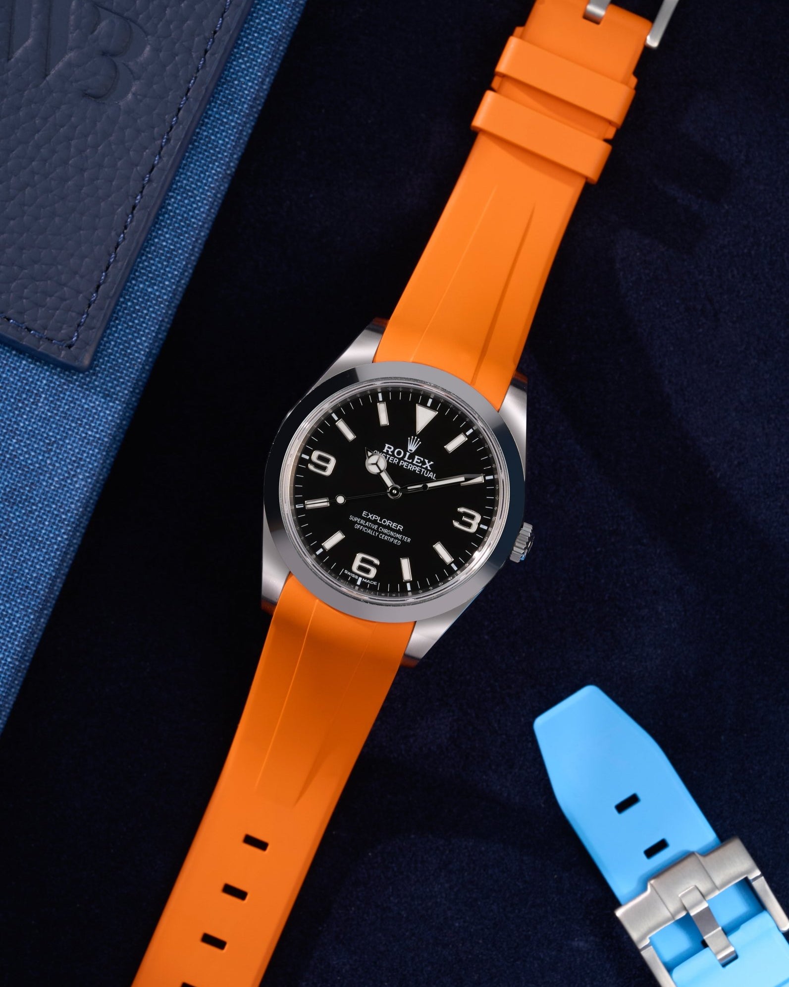 Wristbuddys Wristbuddy Klockarmband klockband rubberstrap rubber strap horus black svart black buckle clasp integrated premium rubber Rolex Submariner 16610, Rolex Submariner 116610, Rolex Submariner 14060, Rolex Submariner 114060 Rolex explorer 214270 14270 explorer club uhrenband rubber straps integrated black svart white blanco green blue orange hvit weiss schwartz