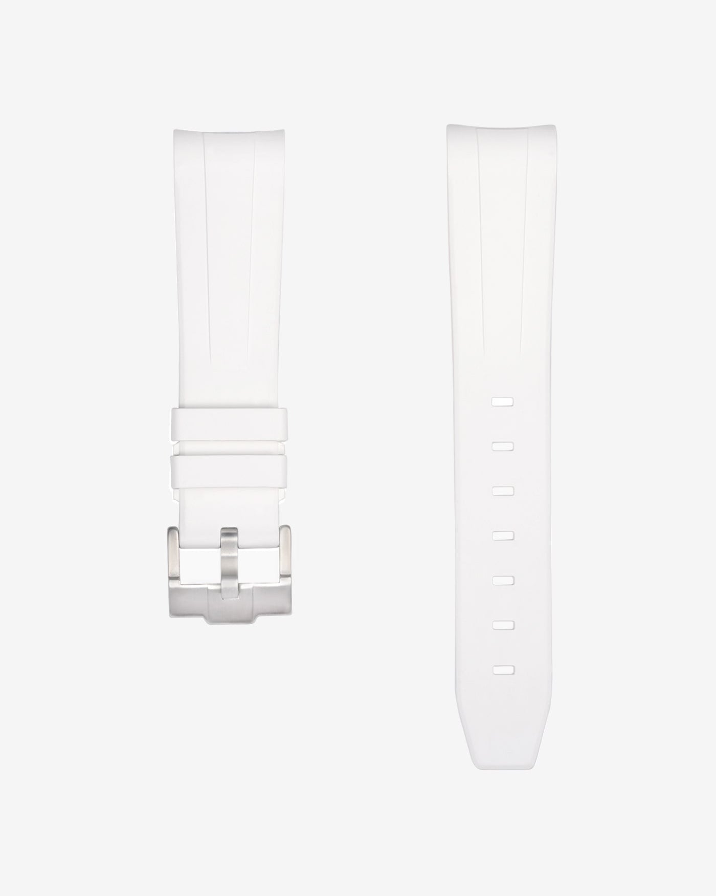White FKM Rubber Strap in 20mm, product image with white background