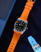 Wristbuddys Wristbuddy Klockarmband klockband rubberstrap rubber strap horus black svart black buckle clasp integrated premium rubber Rolex Submariner 16610, Rolex Submariner 116610, Rolex Submariner 14060, Rolex Submariner 114060 Rolex explorer 214270 14270 explorer club uhrenband rubber straps integrated black svart white blanco green blue orange hvit weiss schwartz