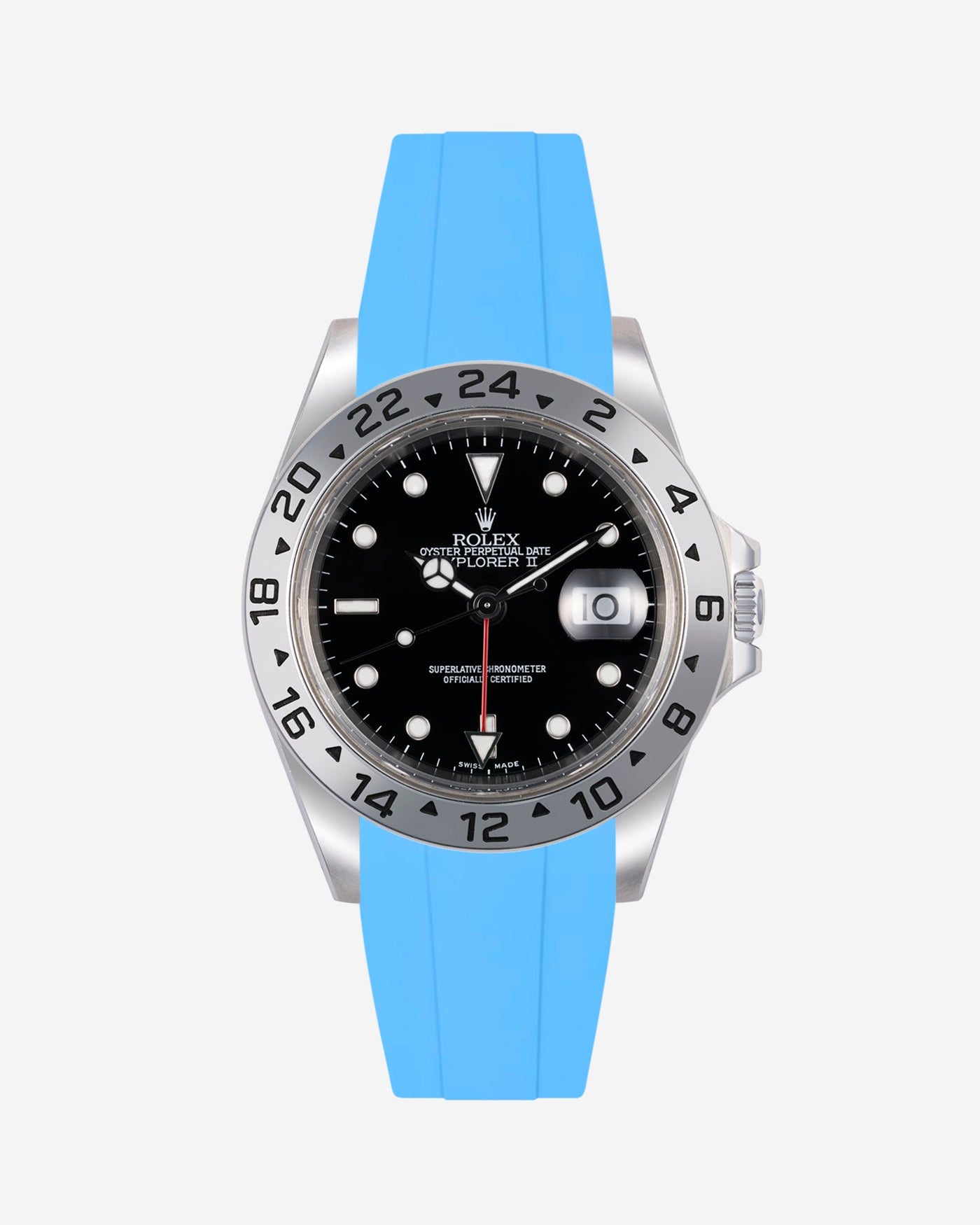 Wristbuddys Wristbuddy Klockarmband klockband rubberstrap rubber strap black svart black buckle clasp integrated premium rubber rubber straps integrated  Rolex Explorer  2 II 16570 polar black dial white dial Watch Strap watch band klockarmband uhrenband uhranarmband