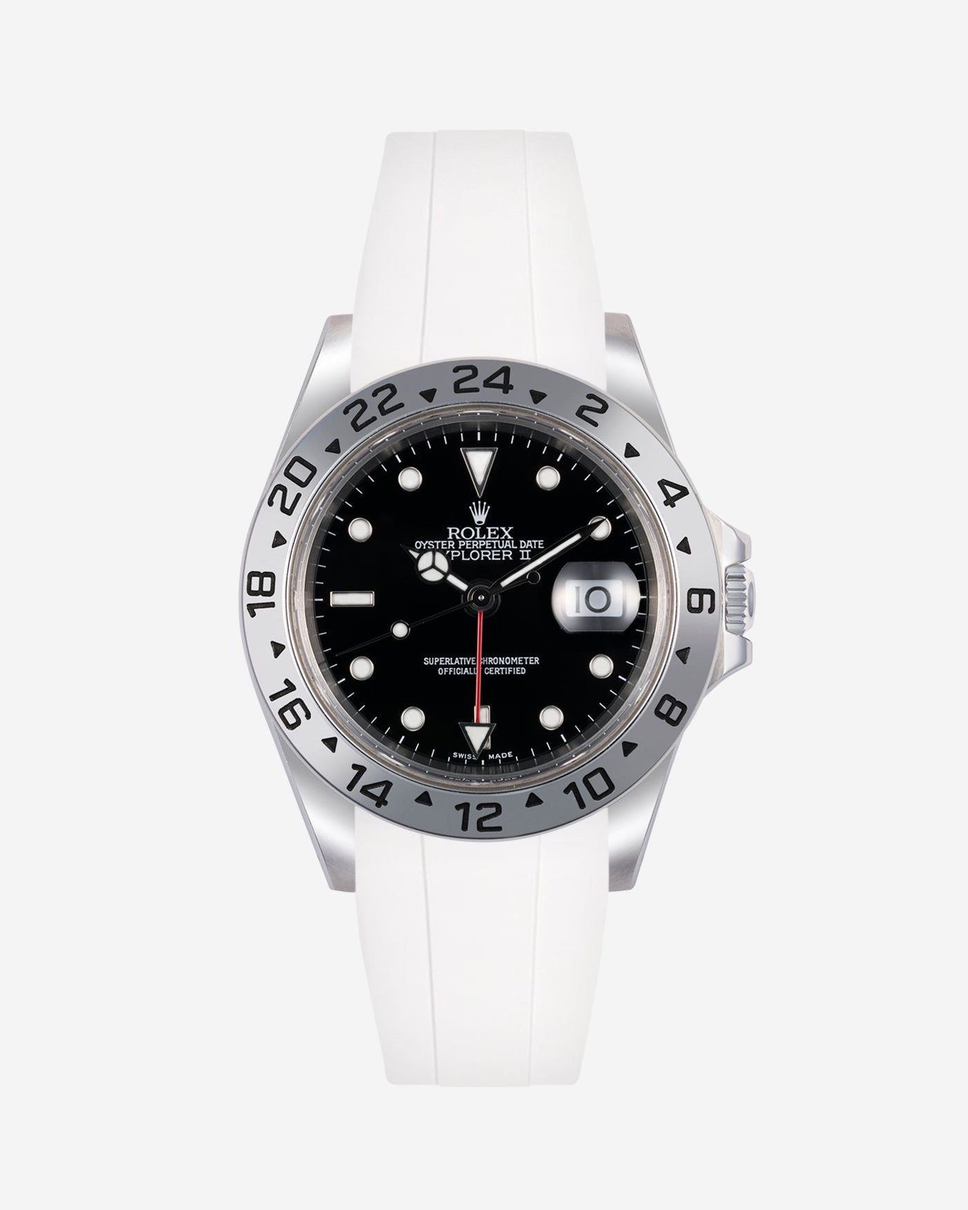 Wristbuddys Wristbuddy Klockarmband klockband rubberstrap rubber strap black svart black buckle clasp integrated premium rubber rubber straps integrated  Rolex Explorer  2 II 16570 polar black dial white dial Watch Strap watch band klockarmband uhrenband uhranarmband