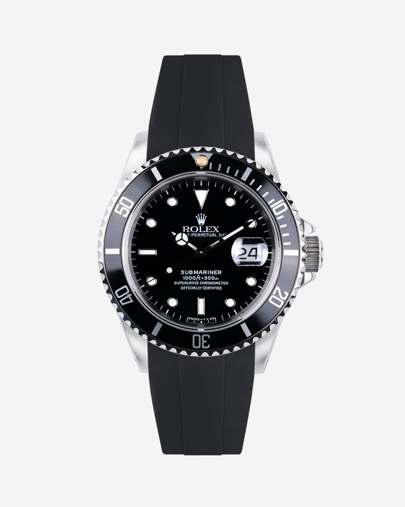 Wristbuddys Wristbuddy Klockarmband klockband rubberstrap rubber strap black svart black buckle clasp integrated premium rubber Rolex Submariner 16610, Rolex Submariner 116610, Rolex Submariner 14060, Rolex Submariner 114060 uhrenband rubber straps integrated replacement strap oysterflex KAUTSCHUKARMBAND uhrenband bracelet Urrem bracelet de montre cinturino per orologio cinturino dell'orologio horlogeband correa de reloj Uhrenarmband Uhrarmband rolex submariner