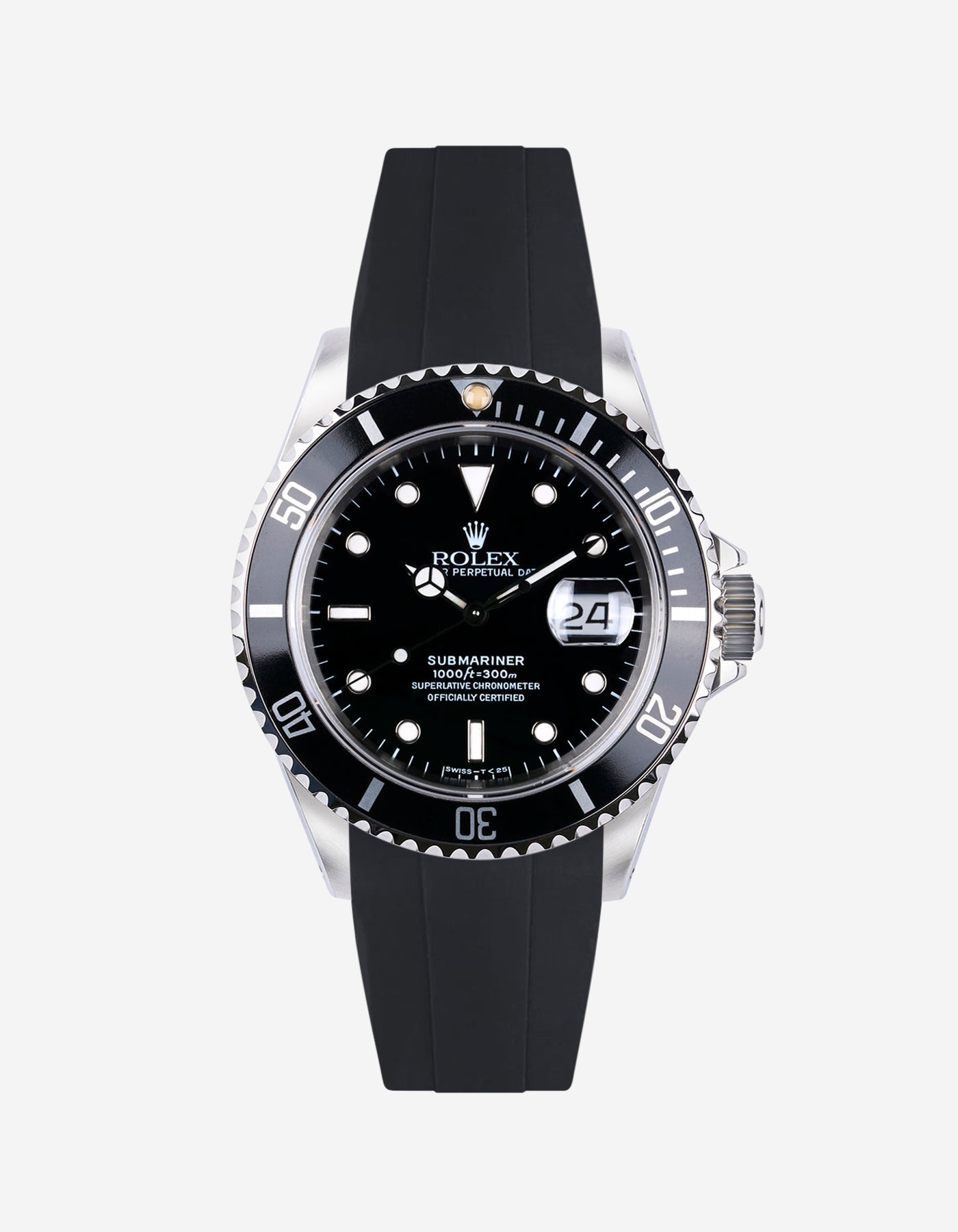 Wristbuddys Wristbuddy Klockarmband klockband rubberstrap rubber strap black svart black buckle clasp integrated premium rubber Rolex Submariner 16610, Rolex Submariner 116610, Rolex Submariner 14060, Rolex Submariner 114060 uhrenband rubber straps integrated replacement strap oysterflex KAUTSCHUKARMBAND uhrenband bracelet Urrem bracelet de montre cinturino per orologio cinturino dell'orologio horlogeband correa de reloj Uhrenarmband Uhrarmband rolex submariner
