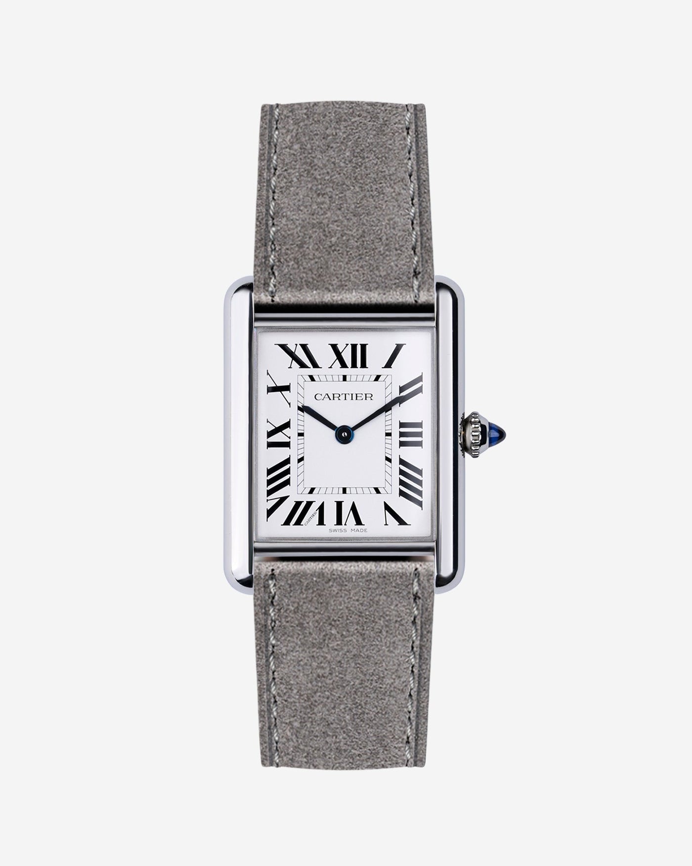 Grey Suede Leather Straps for Cartier Tank Must - Wristbuddys