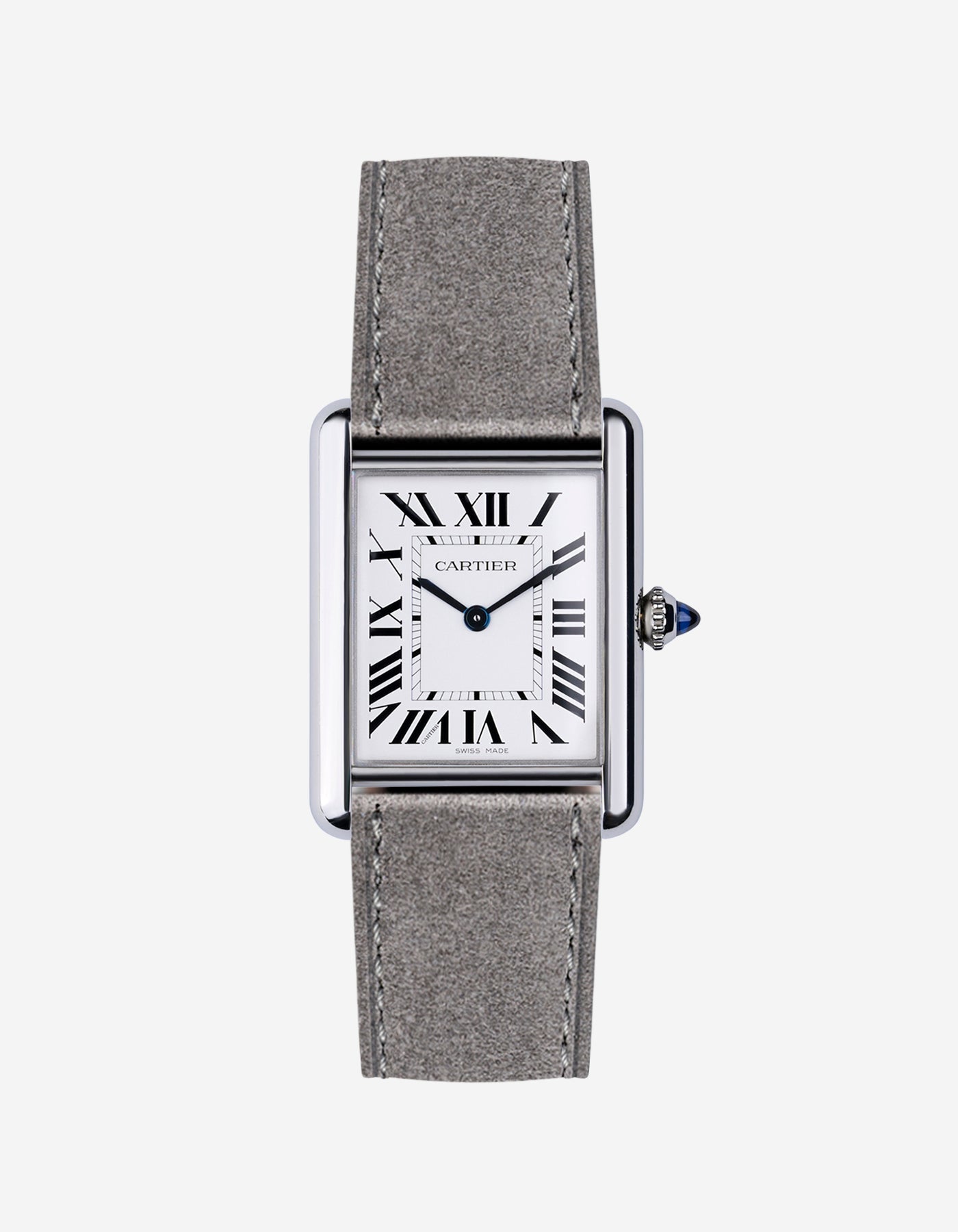 Grey Suede Leather Straps for Cartier Tank Must - Wristbuddys