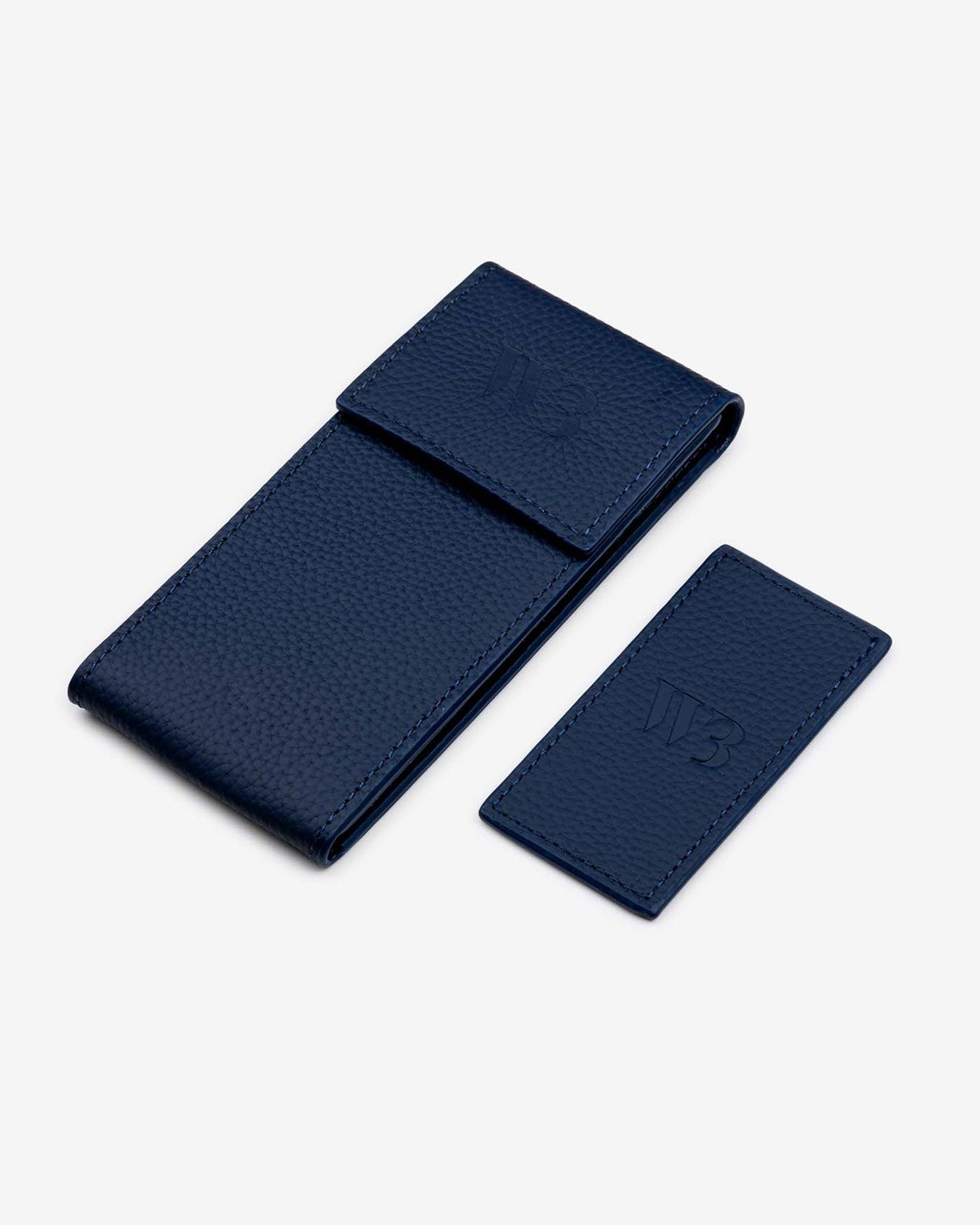 Navy Blue Leather Watch Pouch - Wristbuddys