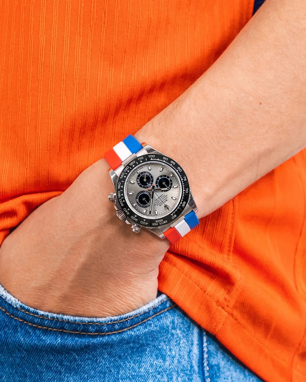 Netherlands Flag Watch Strap football wrist shot