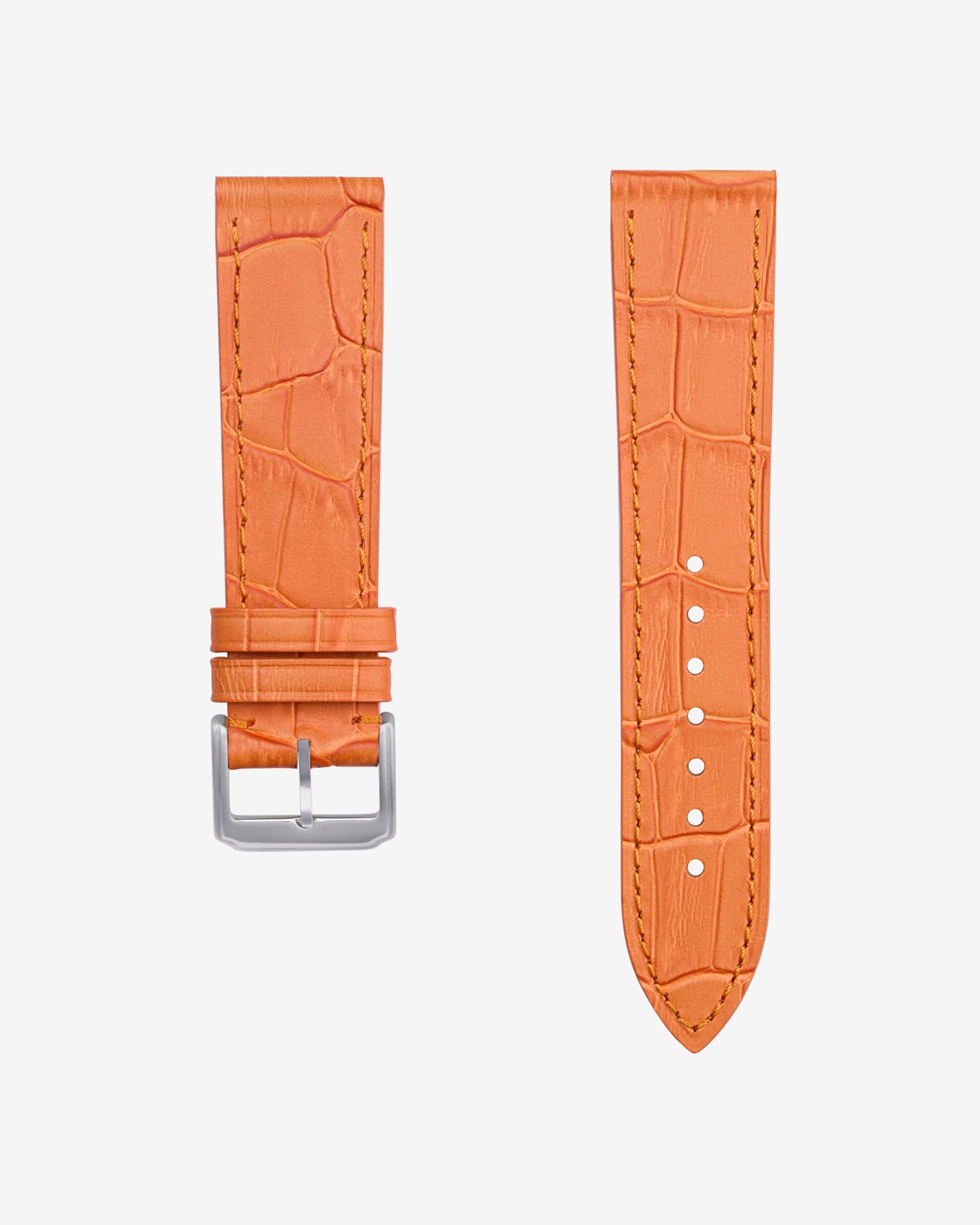 Orange embossed alligator watch strap for Omega X Swatch MoonSwatch Mission to Jupiter