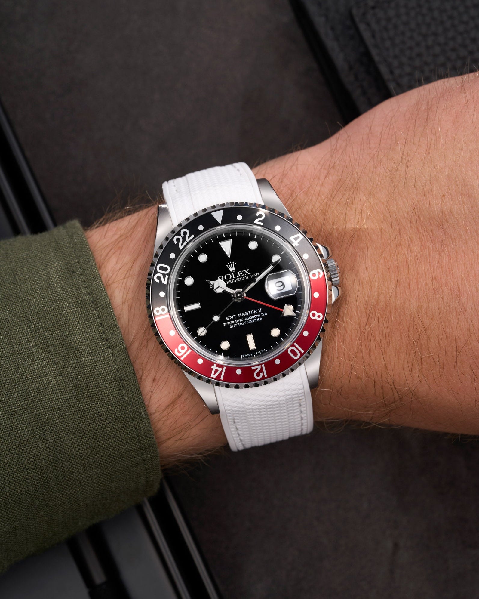 Wristbuddys Wristbuddy Klockarmband klockband rubberstrap rubber strap black svart black buckle clasp integrated premium rubber rubber straps integrated coke pepsi batman gmt master 2 GMT Master II blue and red bezel 16710  Watch Strap watch band klockarmband uhrenband uhranarmband