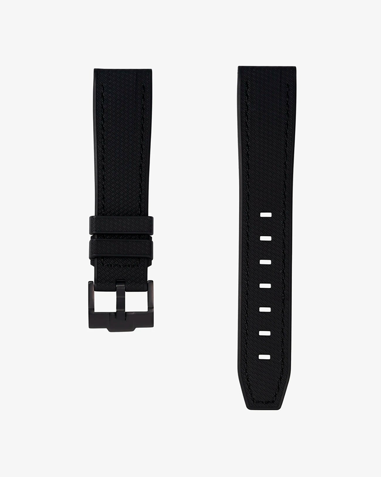 Black rubber strap for Cartier Basculante 20mm with stainless steel clasp – replacement watch band only