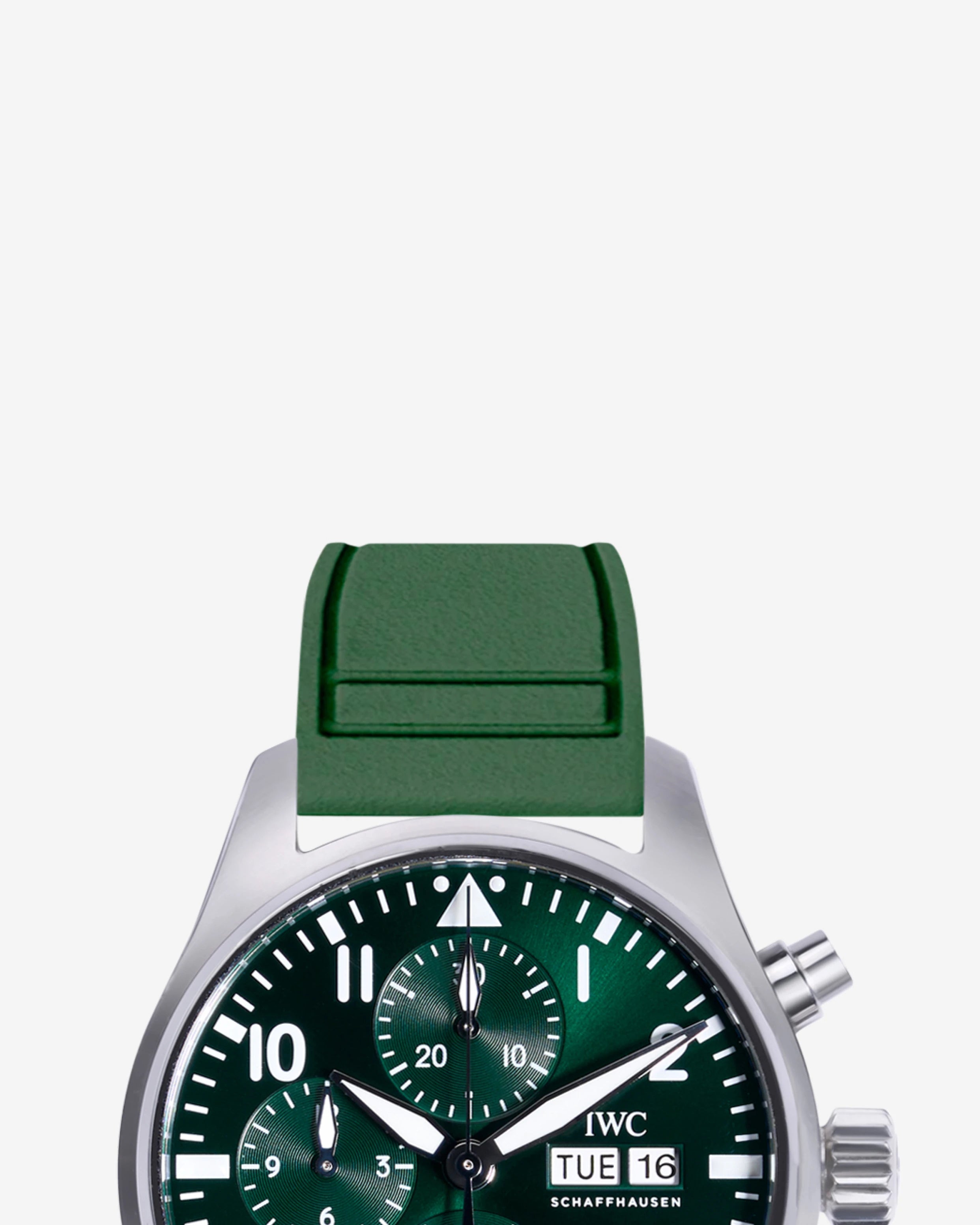 Green rubber strap for IWC watches