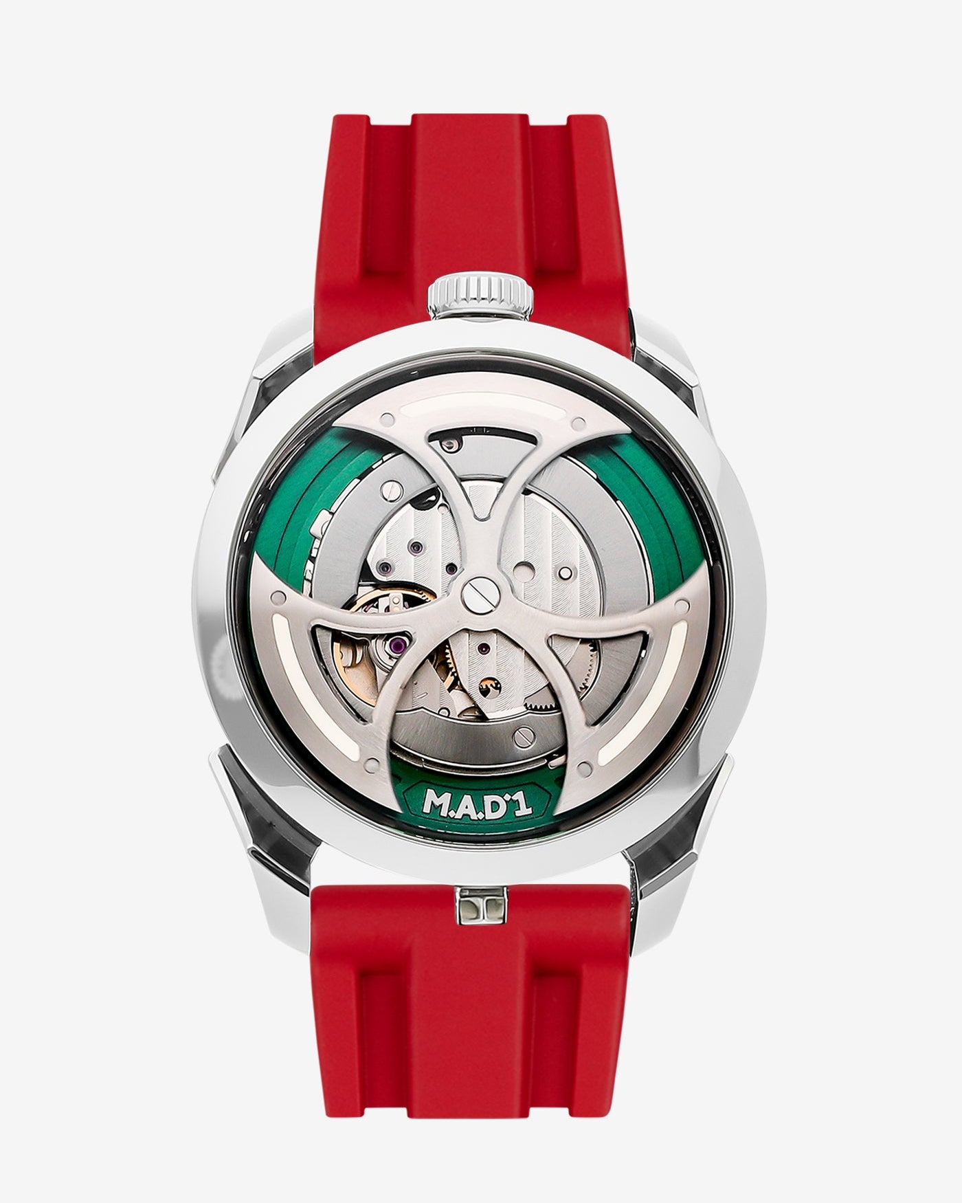 wristbuddys wristbuddy wristbuddies wrist Buddy watch strap band replacement integrated curved rubber FKM vulcanized best quality strap size lug width 22mm wristbands klockarmband uhrenarmband uhrenband watchstrap watchband MB&F Mad1 M.a.d.1 MADone red edition blue edition MBnF green edition