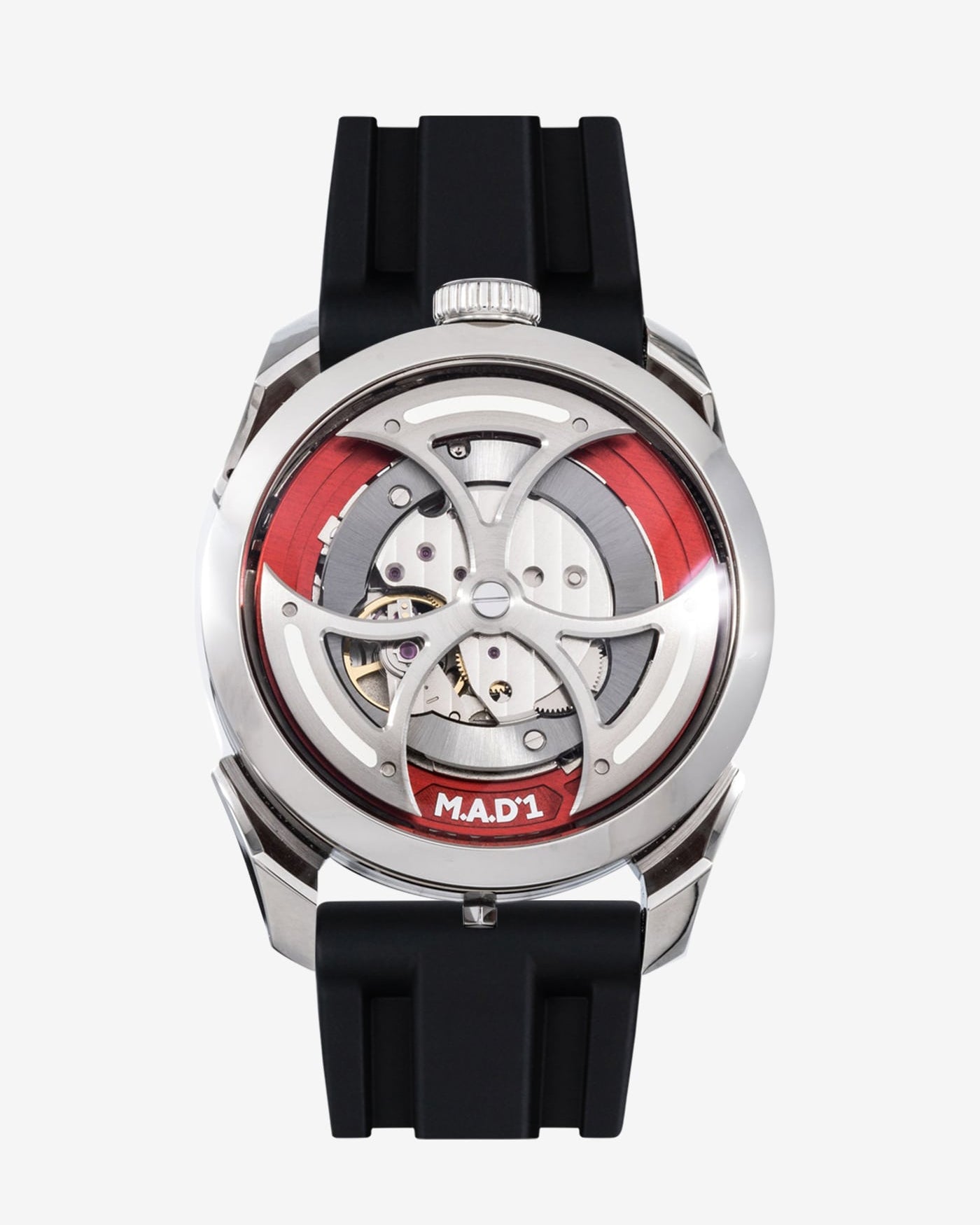 wristbuddys wristbuddy wristbuddies wrist Buddy watch strap band replacement integrated curved rubber FKM vulcanized best quality strap size lug width 22mm wristbands klockarmband uhrenarmband uhrenband watchstrap watchband MB&F Mad1 M.a.d.1 MADone red edition blue edition MBnF